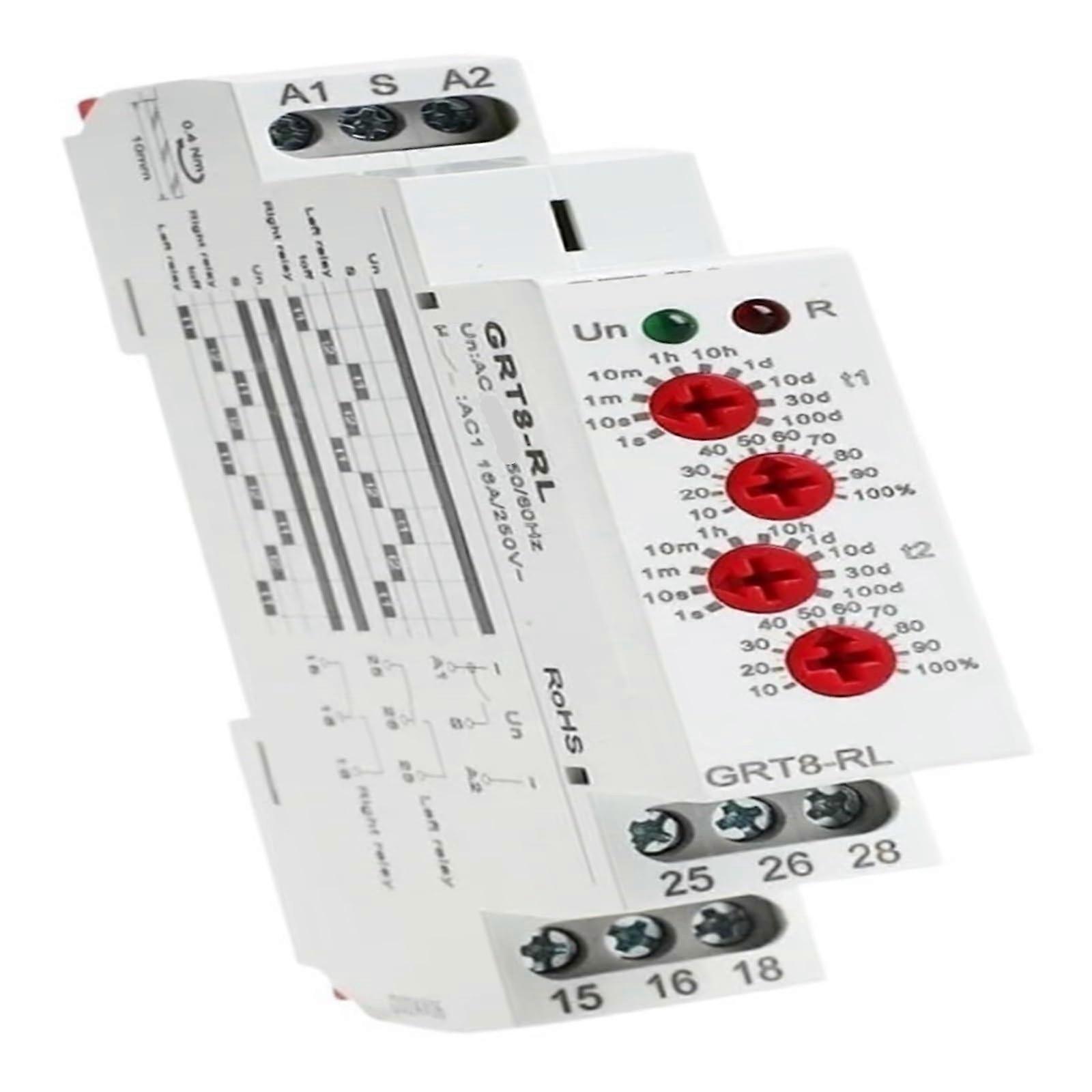 Industrial Timer Relay 16A 2NO 2NC 230V AC/DC 12240V Right Left Alternating Cycle Control