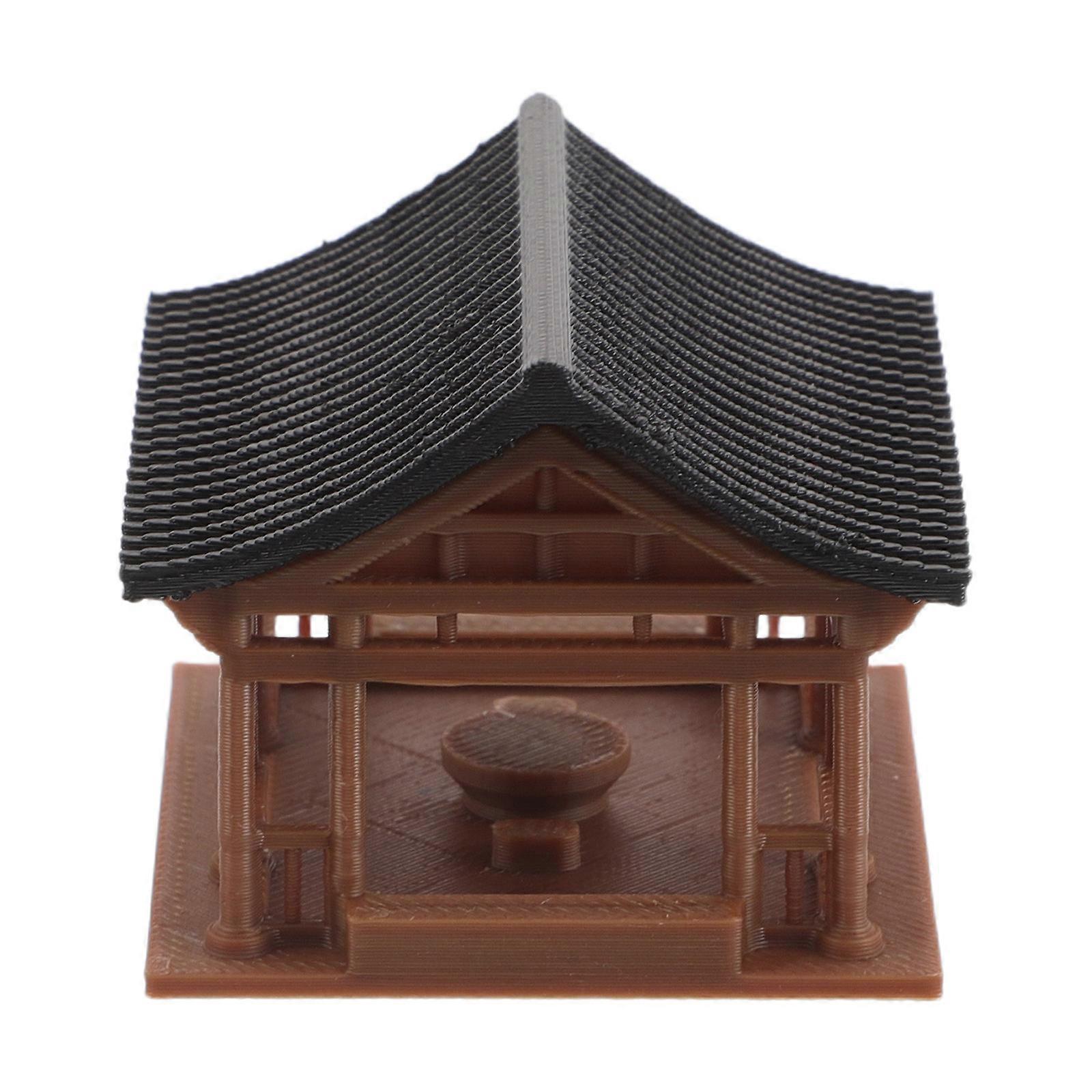 Asian Architecture Mini Pavilion Plastic Model for Decoration 3Pcs