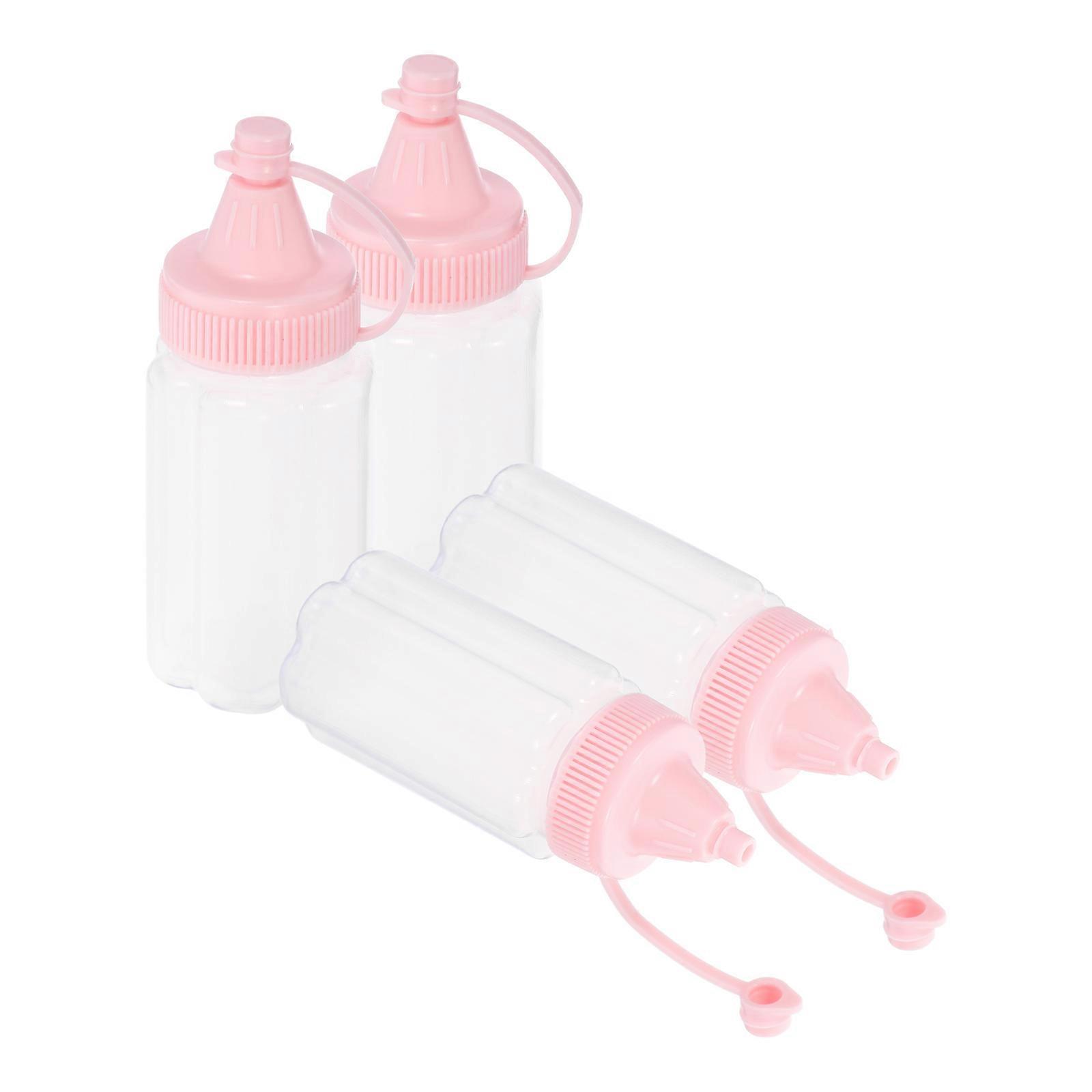 Condiment Squeeze Bottles Portable Syrup Squeeze Bottle for Storage 4Pcs