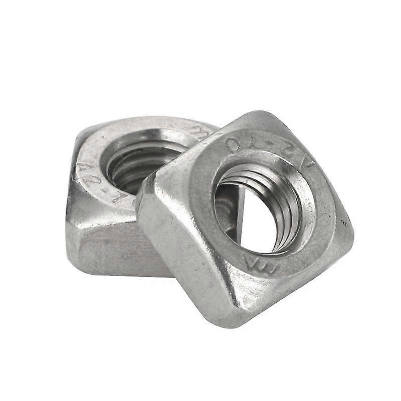 100pcs M3 Metric Thread Square Nuts S304 Stainless Steel Machine Fastener Silver