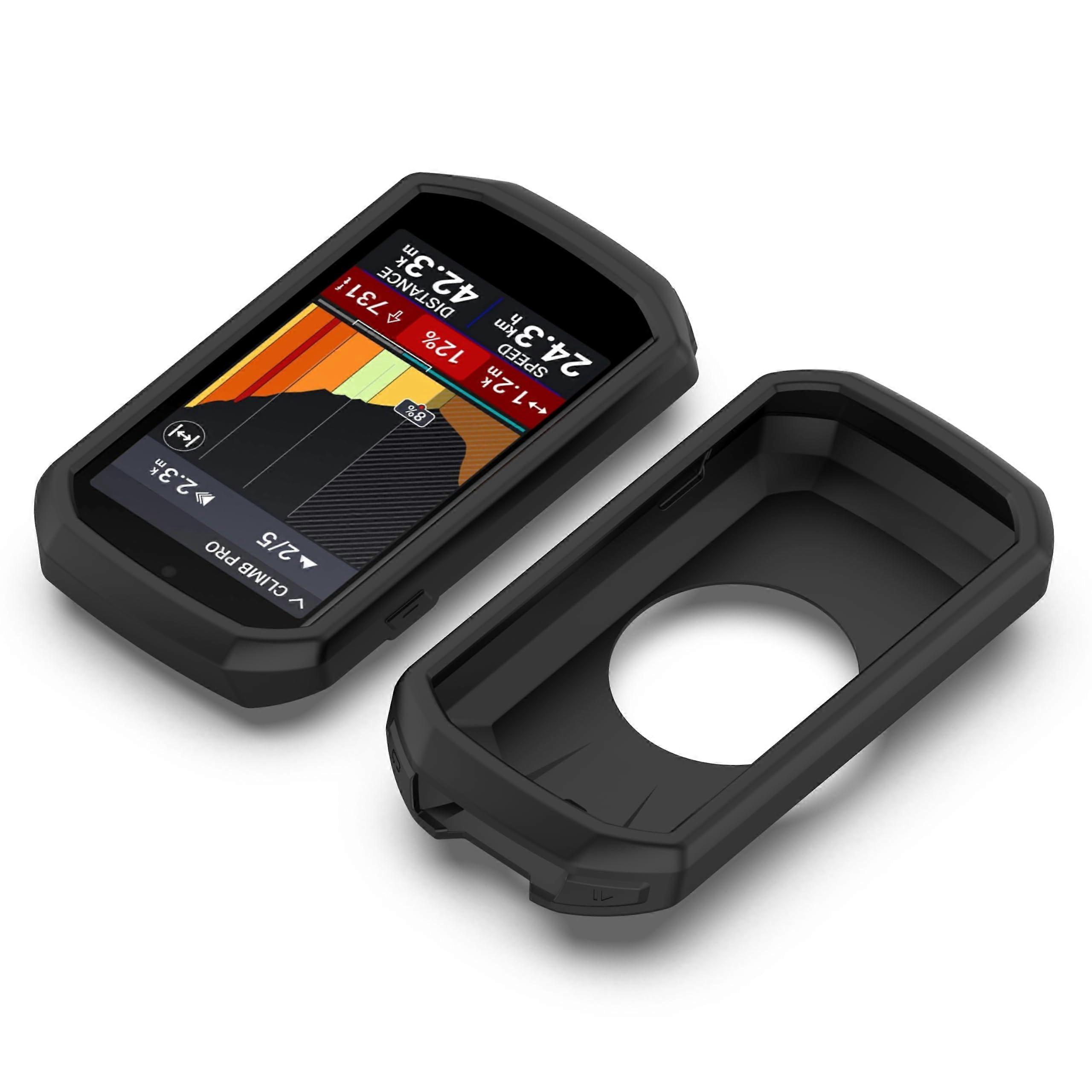 Silicone Case Shockproof Waterproof Protective Cover with Precise Cutouts Black for Garmin Edge 1050