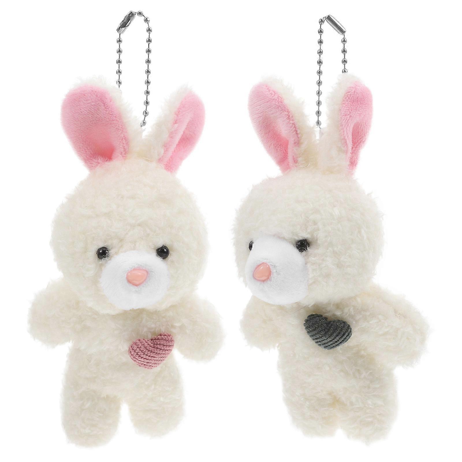 Soft Plush Doll Keychain for Decor 2Pcs Cute Stuffed Animal Charm