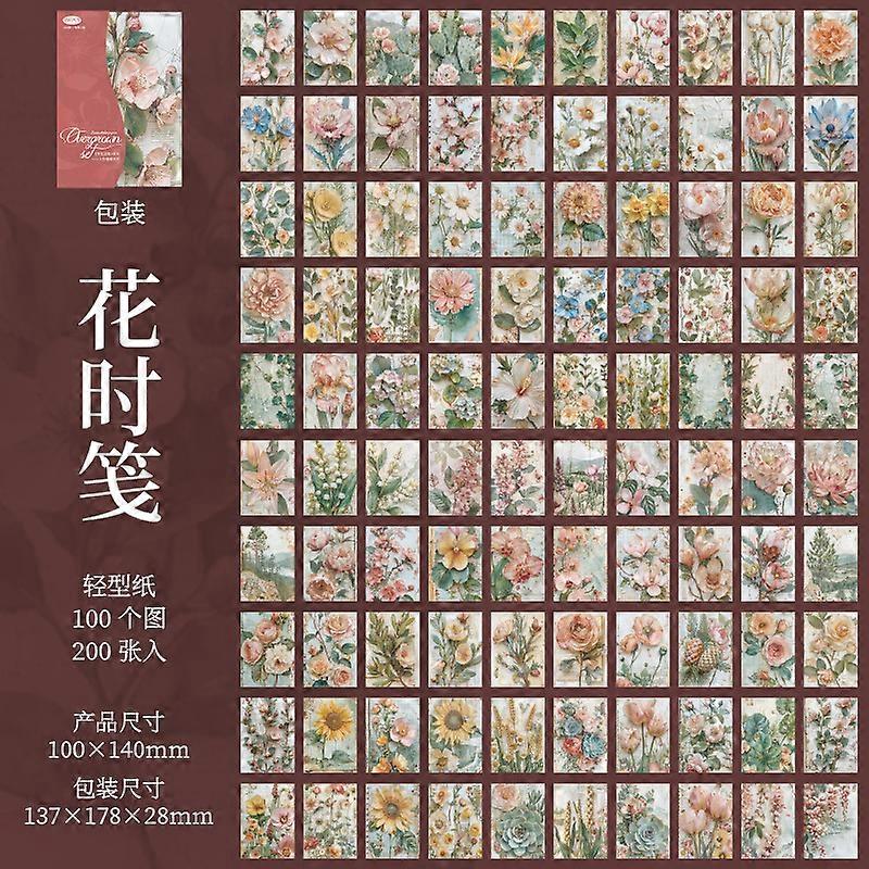 200pcs Memo Pads Material Paper Floating Cloud Collection diary Scrapbooking Cards Junk Journal Background Decoration Paper