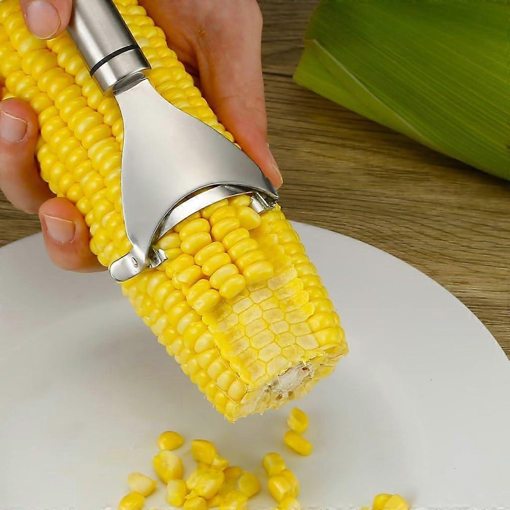Stainless Steel Corn Stripper with Sharp Serrated Blade and Ergonomic Grip Corn Cob Remover Tool