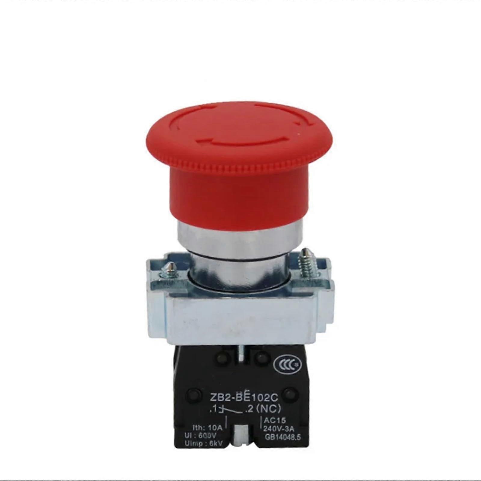 XB2BS542C Turn To Release 1N/C Red Emergency Stop Mushroom Push Button 1 Piece