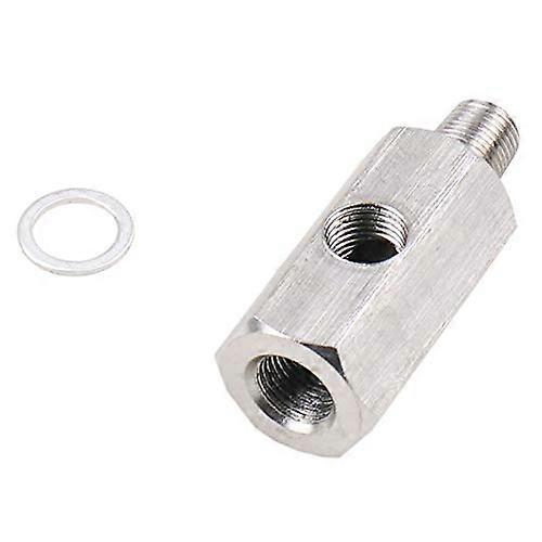 Stainless Steel 1/8 BSPT to NPT Turbo Oil Feed Adapter Tee for Dual Port Pressure Monitoring