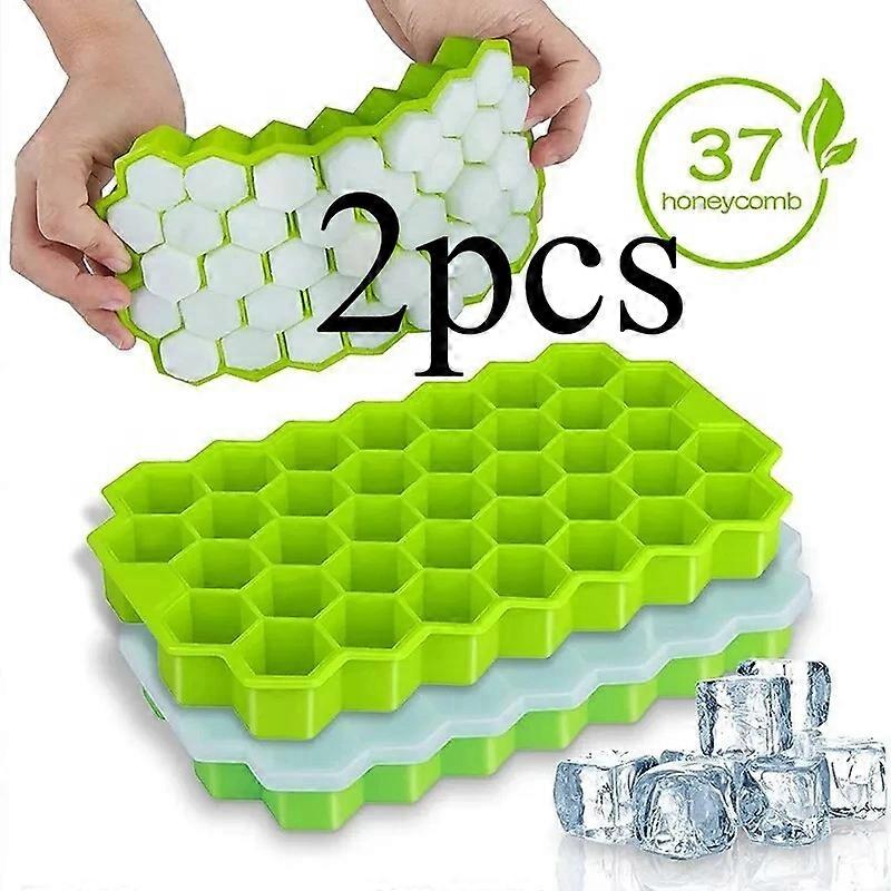 2pcs Honeycomb 37 Lattice Cube Tray Maker Without Lid DIY Ice Mold