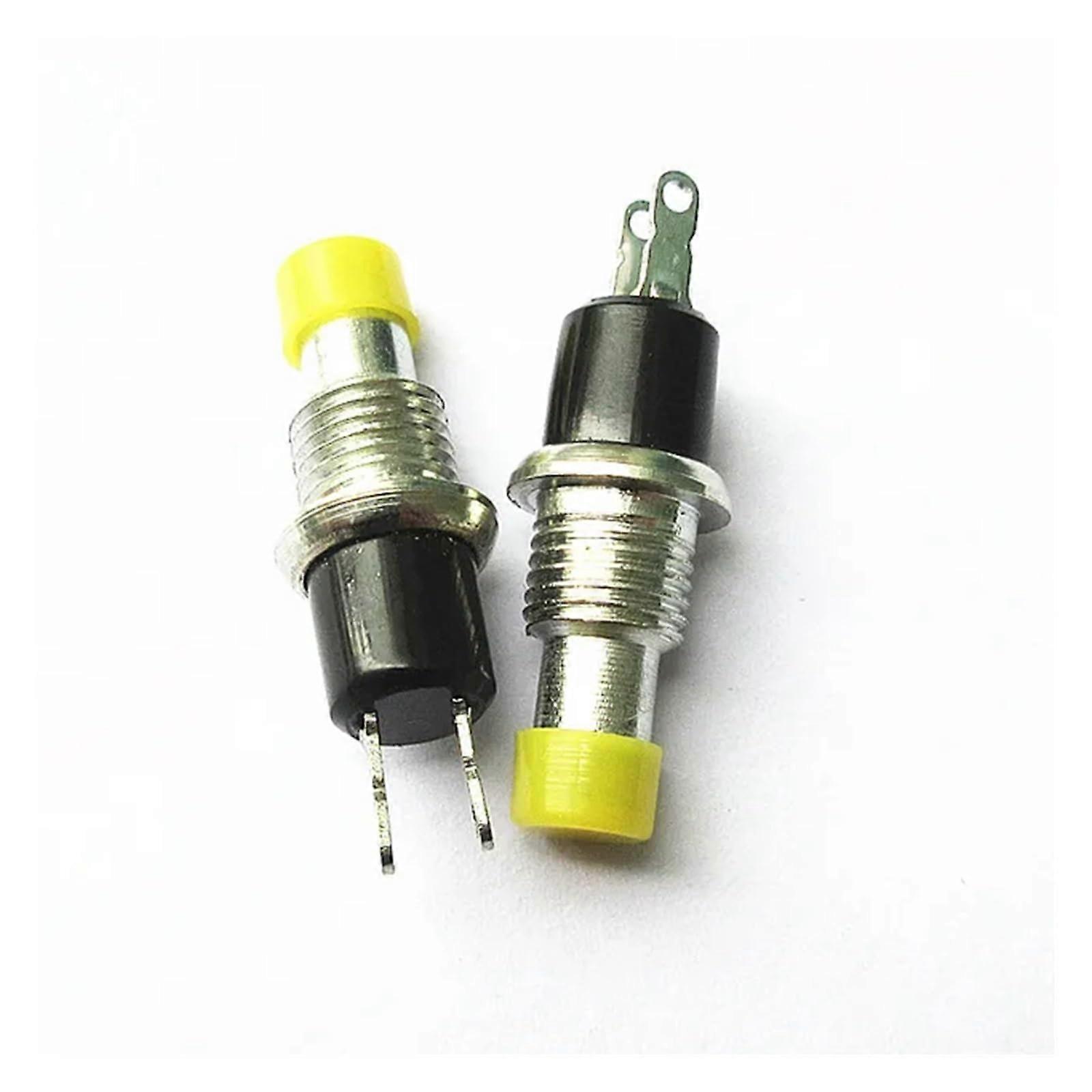 PBS110 Button Switch 5pcs 67mm Mounting Hole Yellow Reset Push Button