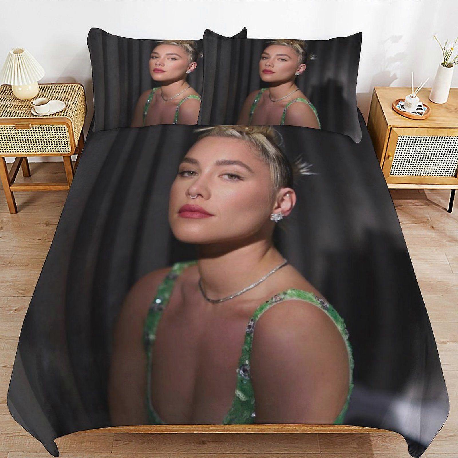 Florence Pugh Daily Routine Sleep Ready Fabric Soft Layer Long Lasting Thread Duvet Cover Sets Essentials