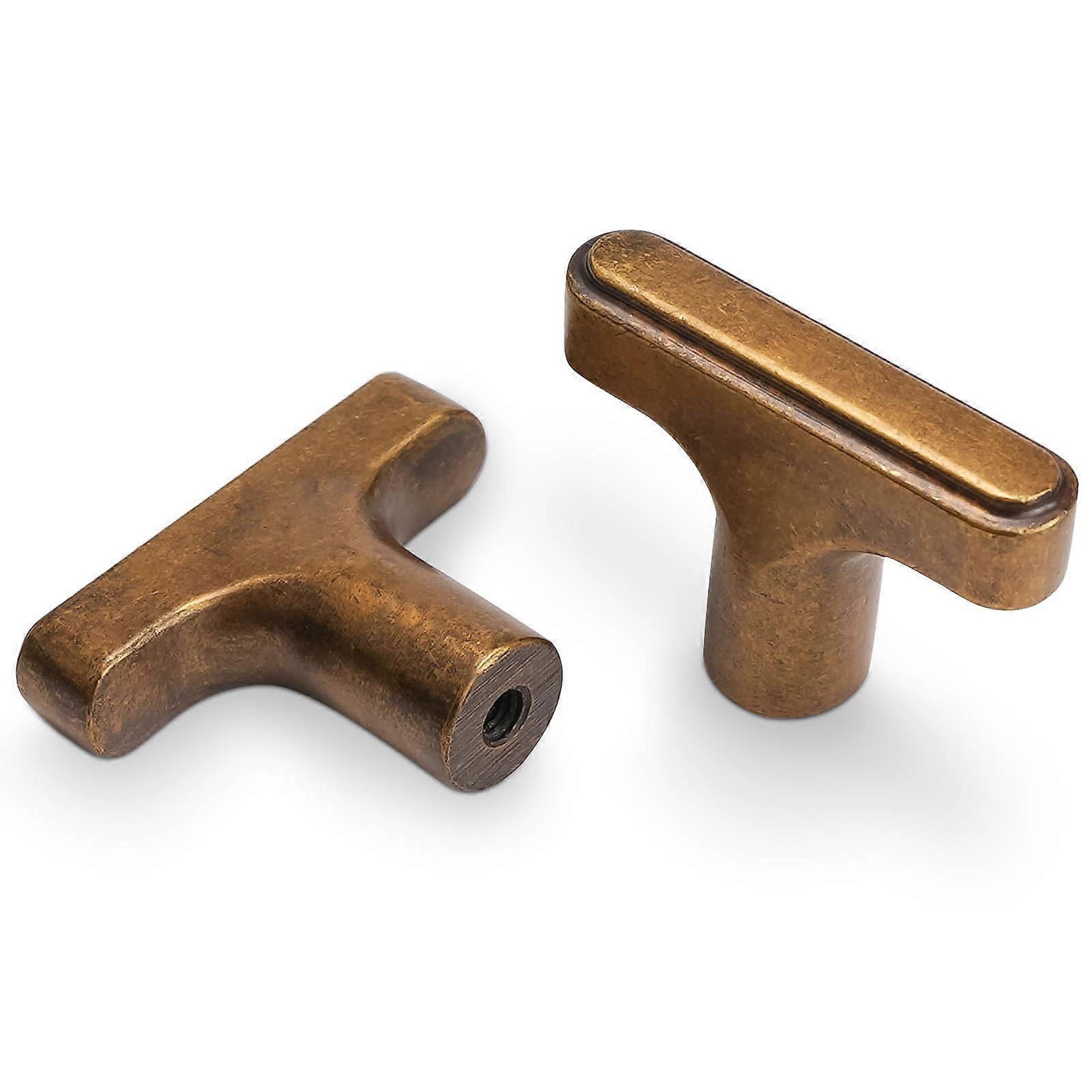 10 Pack Antique Brass Cabinet Knobs and Vintage Drawer Pulls, Solid Zinc Alloy, Rustic Kitchen Hardware