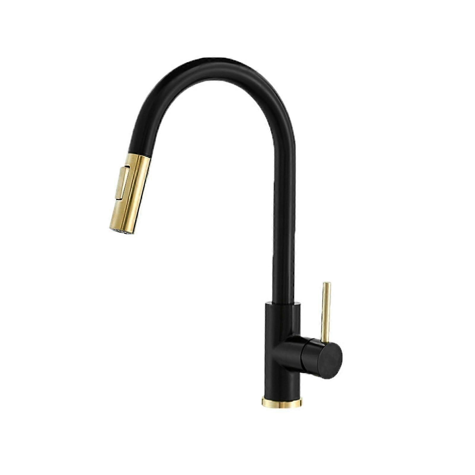 Touchless Kitchen Faucet with Smart Sensor, Gold Black Deck Mount, Pull Down Sprayer, Stainless Steel