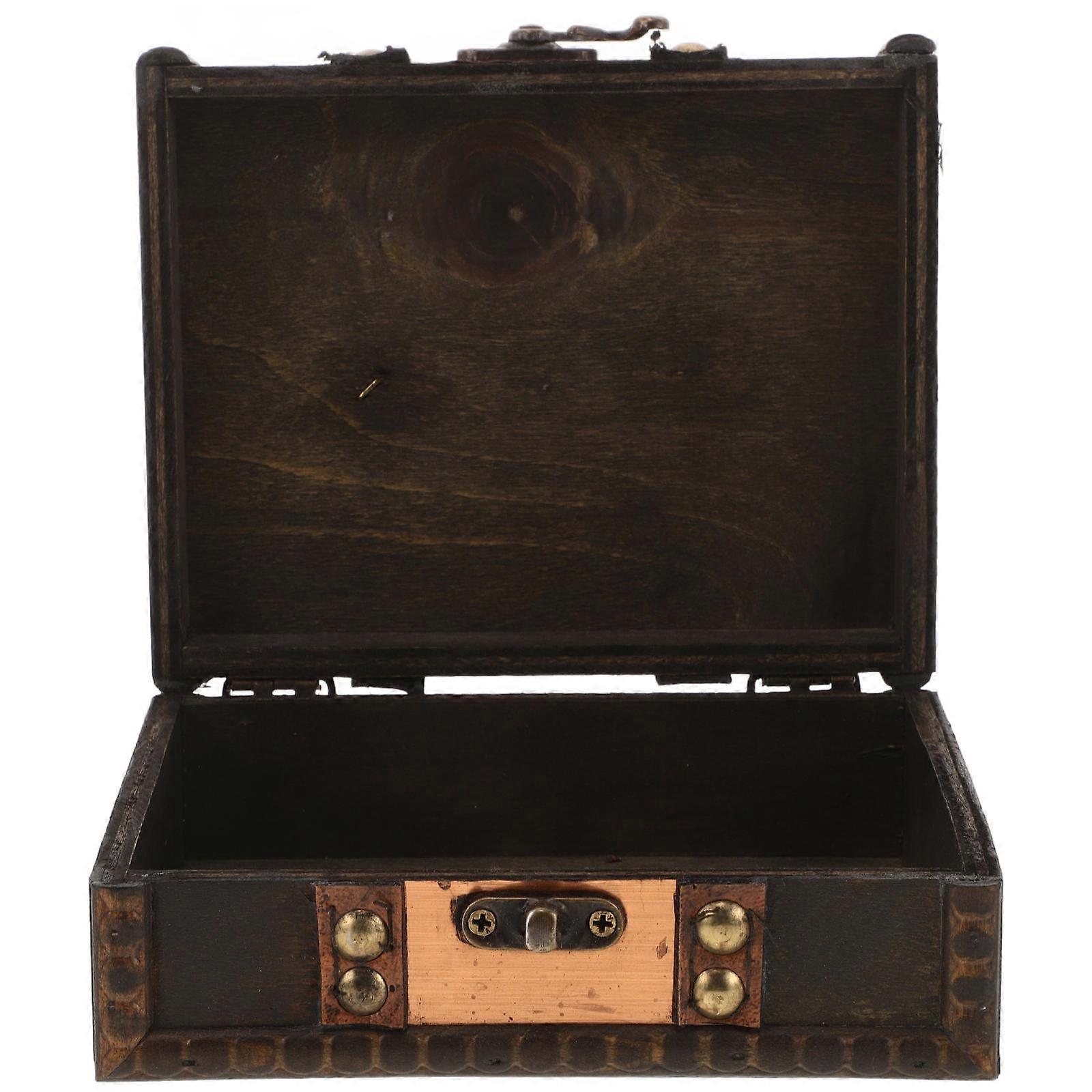 Wooden Keepsake Box for Storage with Lock Large Retro Design Storage Box