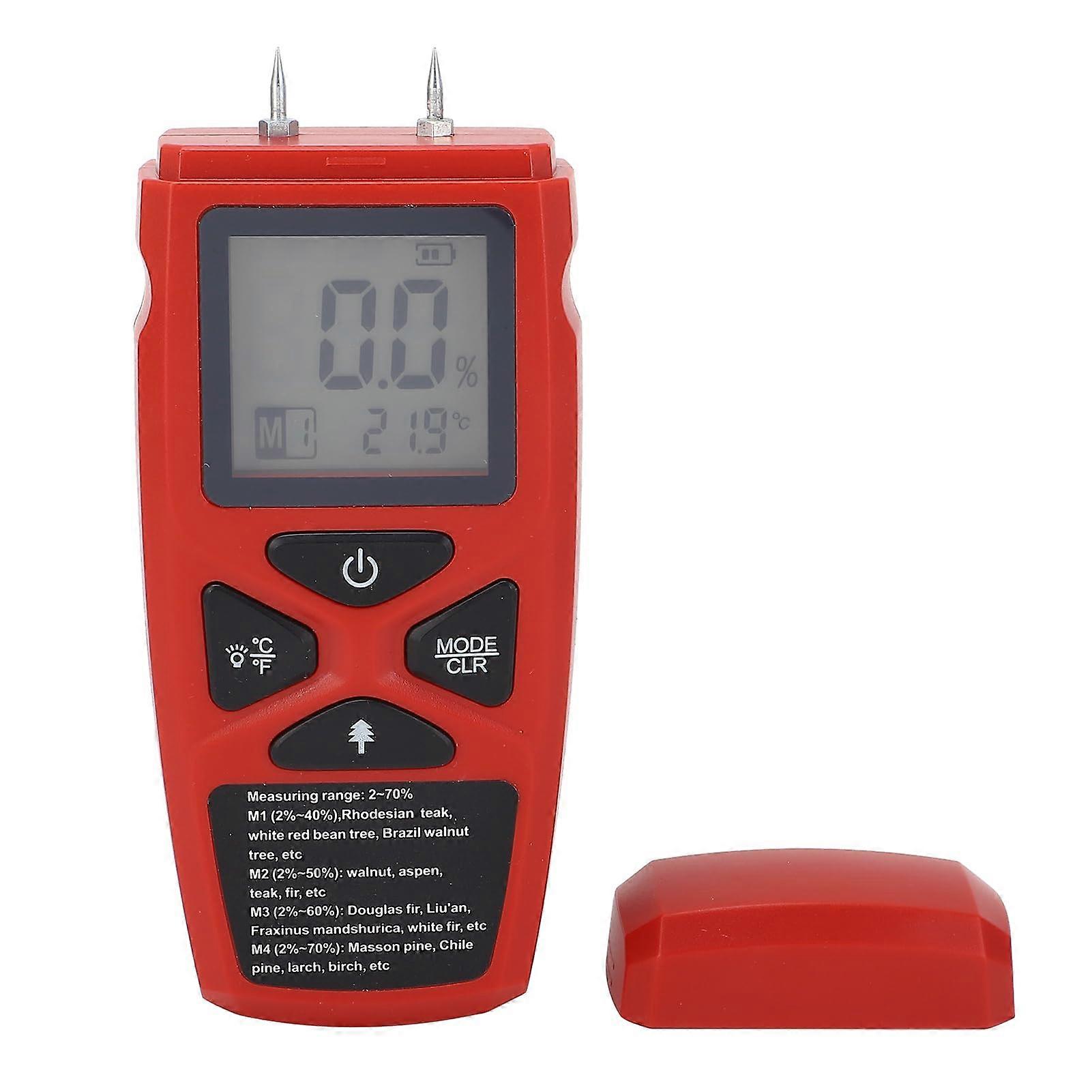 Digital Wood Moisture Meter Pin Type Sensor Rapid Detection Backlit Display for Woodworking Firewood