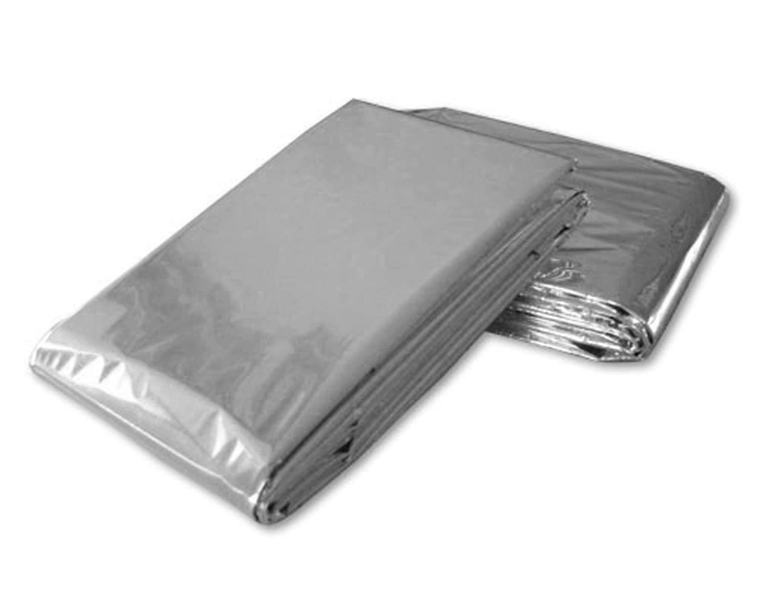 Emergency Thermal Blanket 5 Pack Silver Waterproof Windproof Mylar Survival for Camping