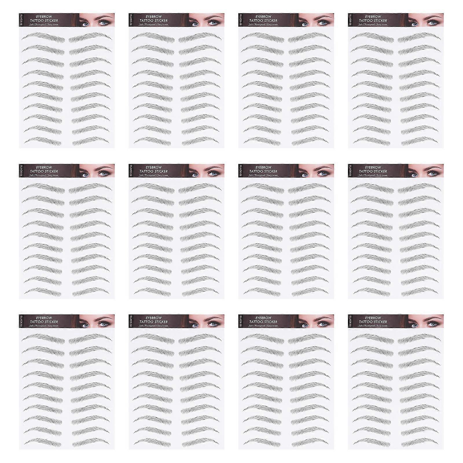 Imitation Eyebrow Stickers for Easy Application 12 Sheets