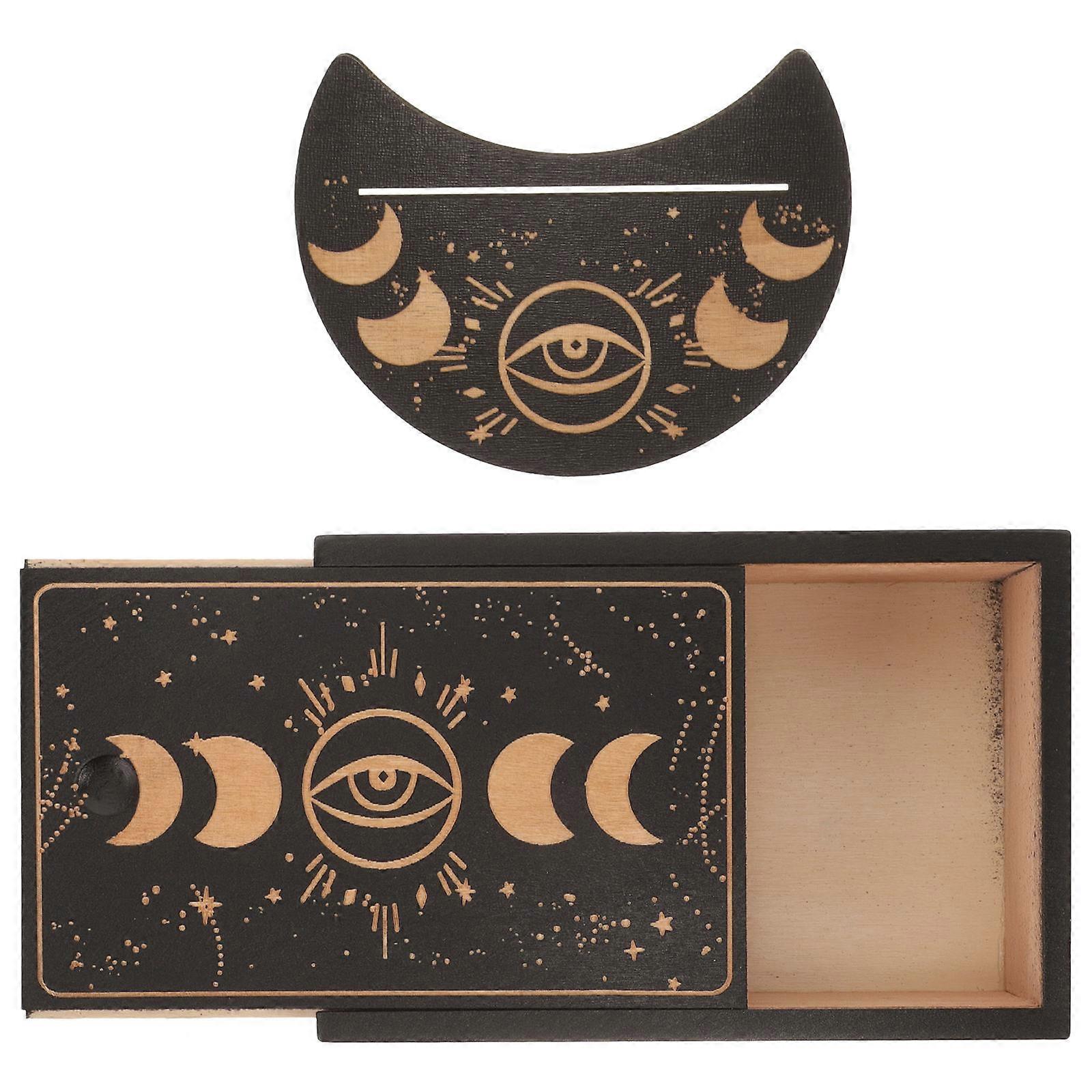 Tarot Card Box Wooden Display for Storage 1Set Divination Accessory
