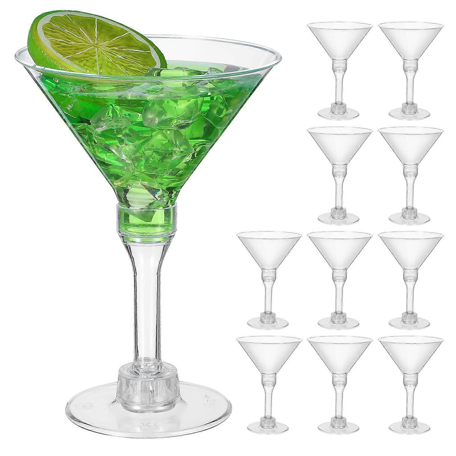 Clear Plastic Cocktail Cups Wine Goblets for Home 20Pcs Set