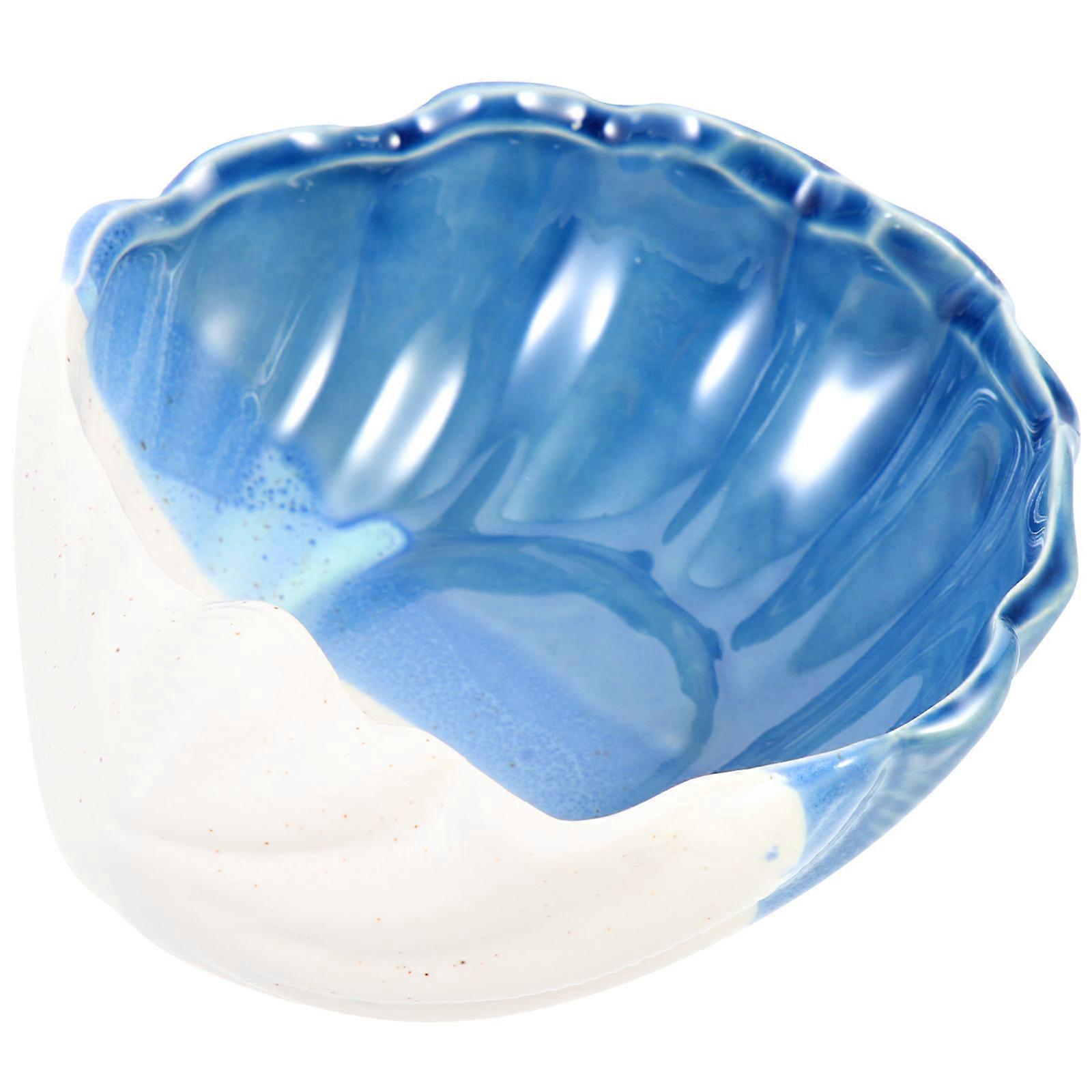 Ceramic Blue Ocean Theme Trinket Dish Decorative Tray for Storage