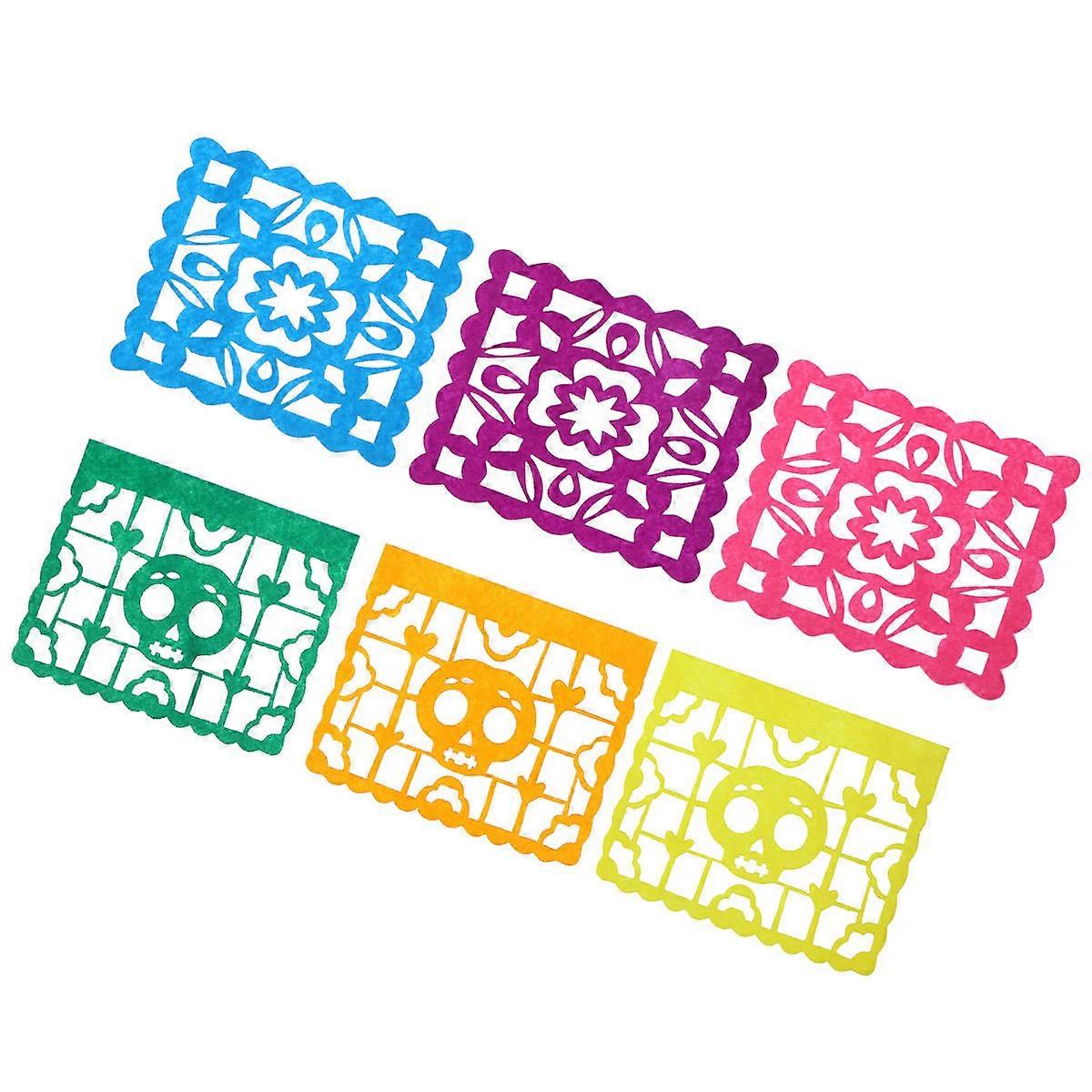 Skull Paper Skull Pattern Mexicano for Decoration 6Pcs