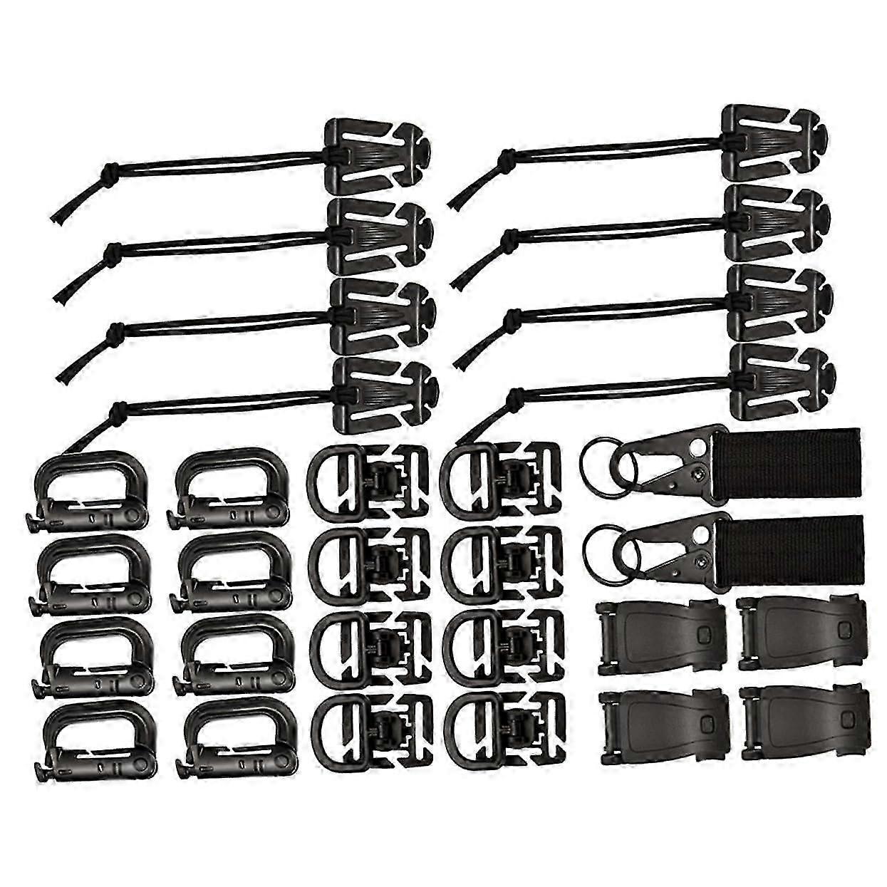 2026 30-Piece Outdoor Package Set Backpack Accessories for Hiking Black Camping