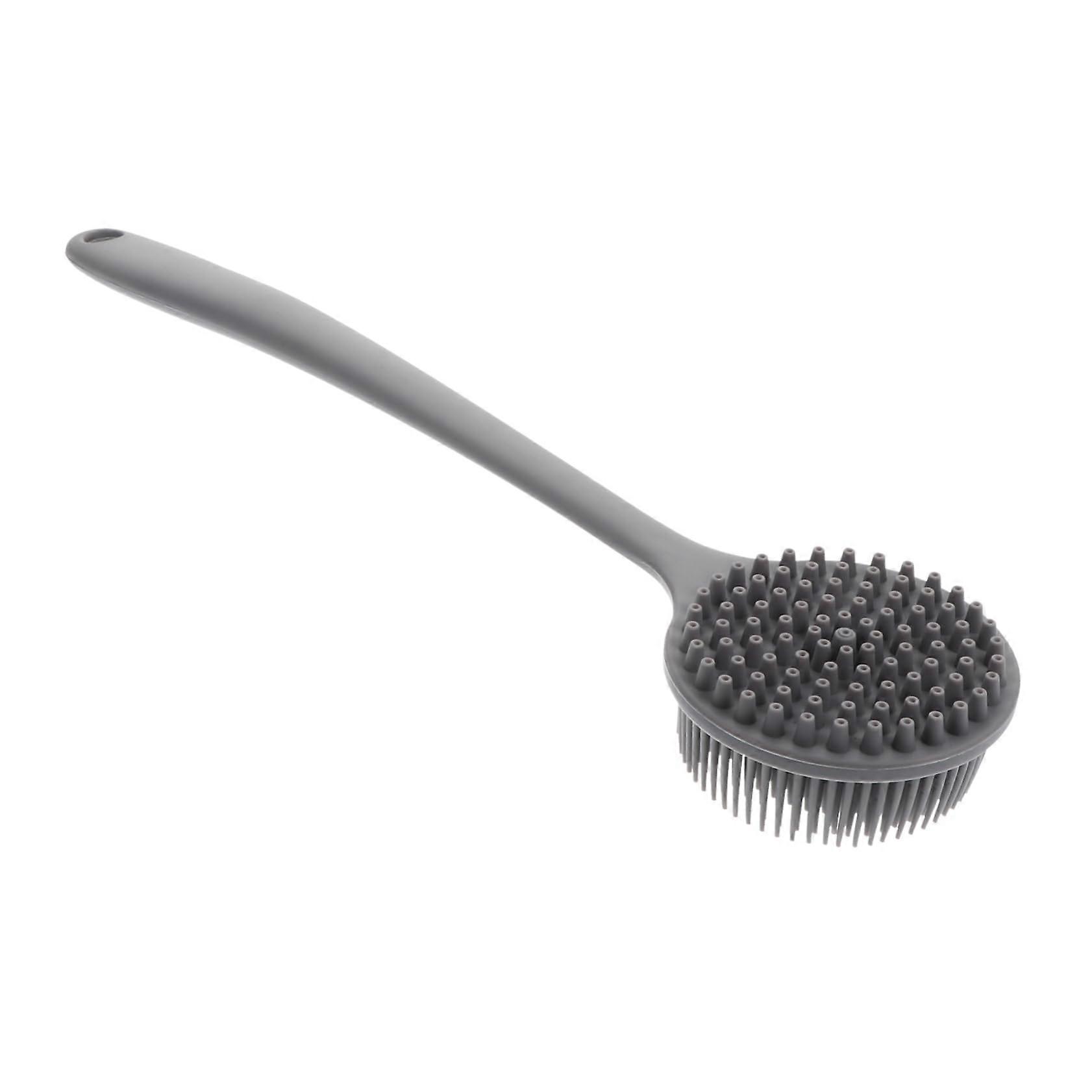 Bath Body Brush with Dual Function, Ergonomic Long Handle Silicone for Gentle Skin Exfoliation
