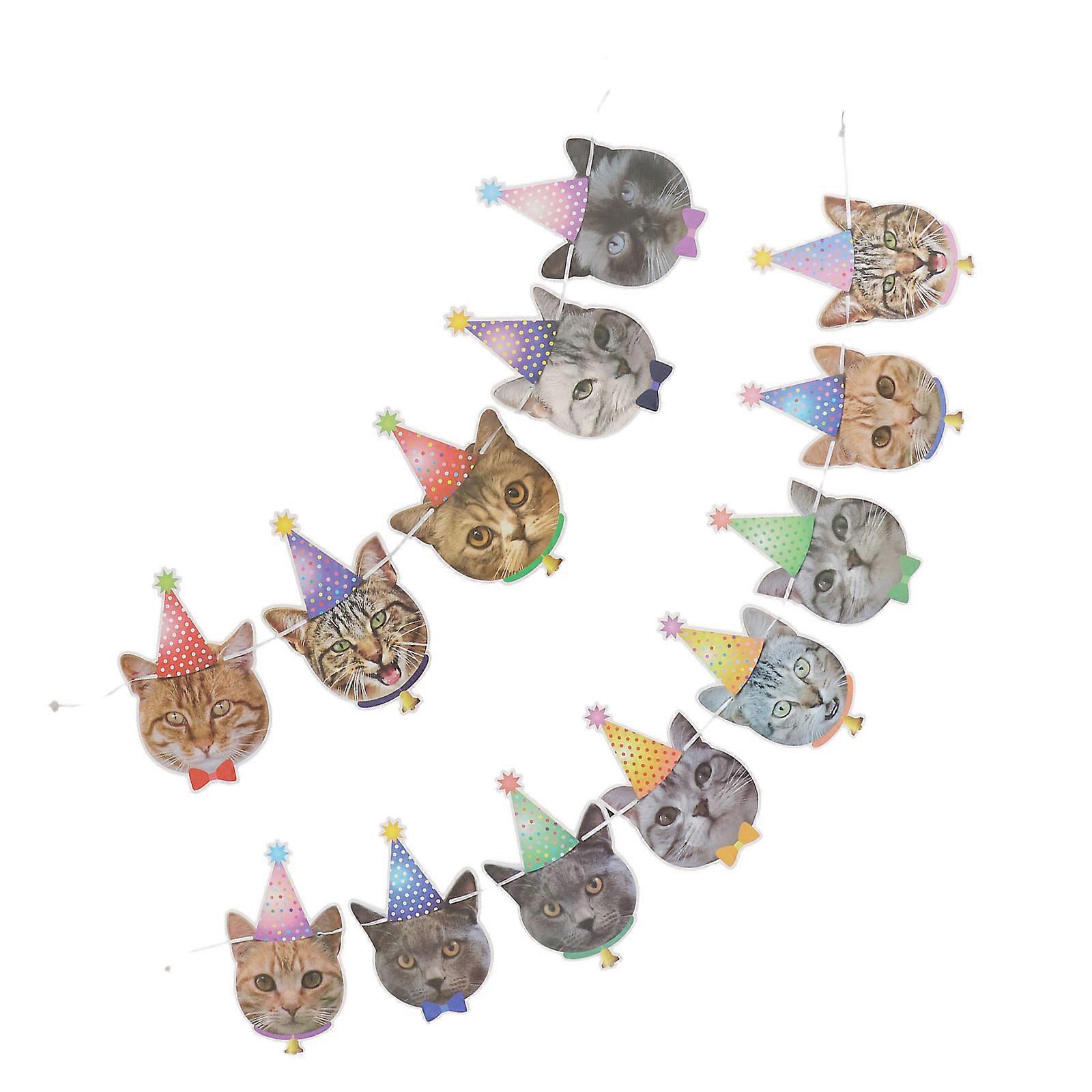 Pet Birthday Party Supplies Creative Pull Flag Decorative Banner