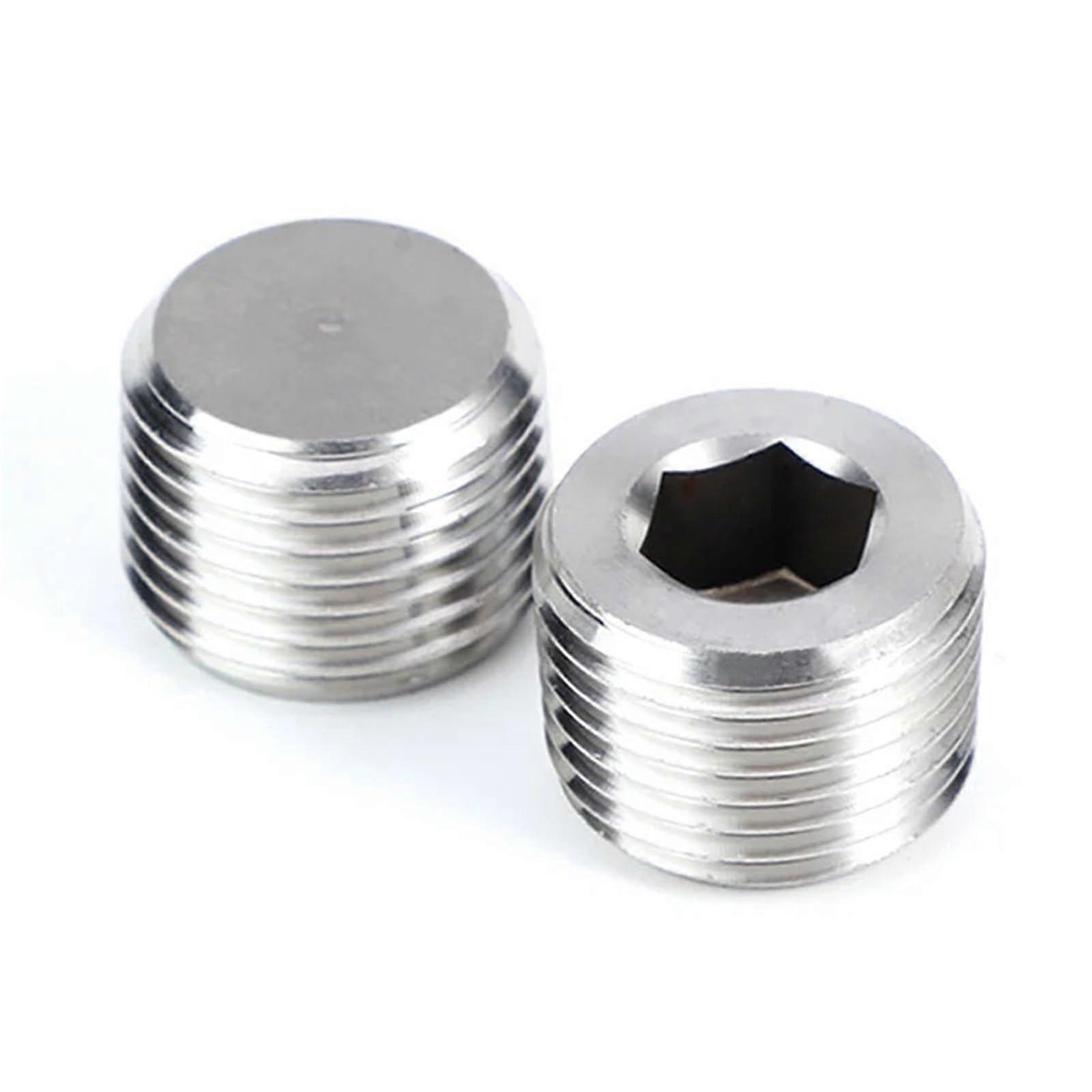 304 Stainless Steel Pipe Fitting 3/4 Inch NPT Thread Hex Socket Plug LeakProof Corrosion Resistant