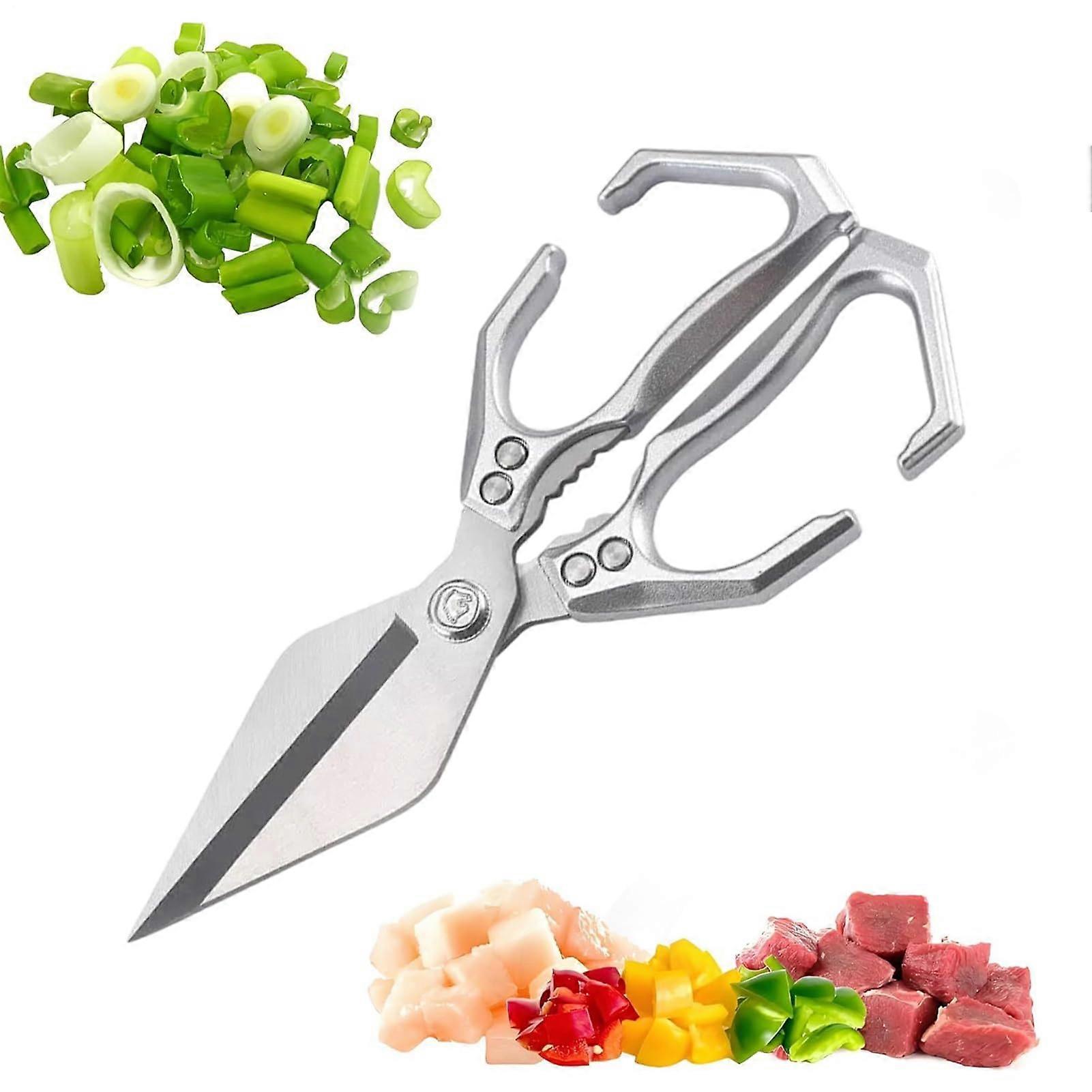 Heavy Duty Kitchen Scissors for Poultry and Bones, Sharp NonSlip Shears for Meat and Seafood
