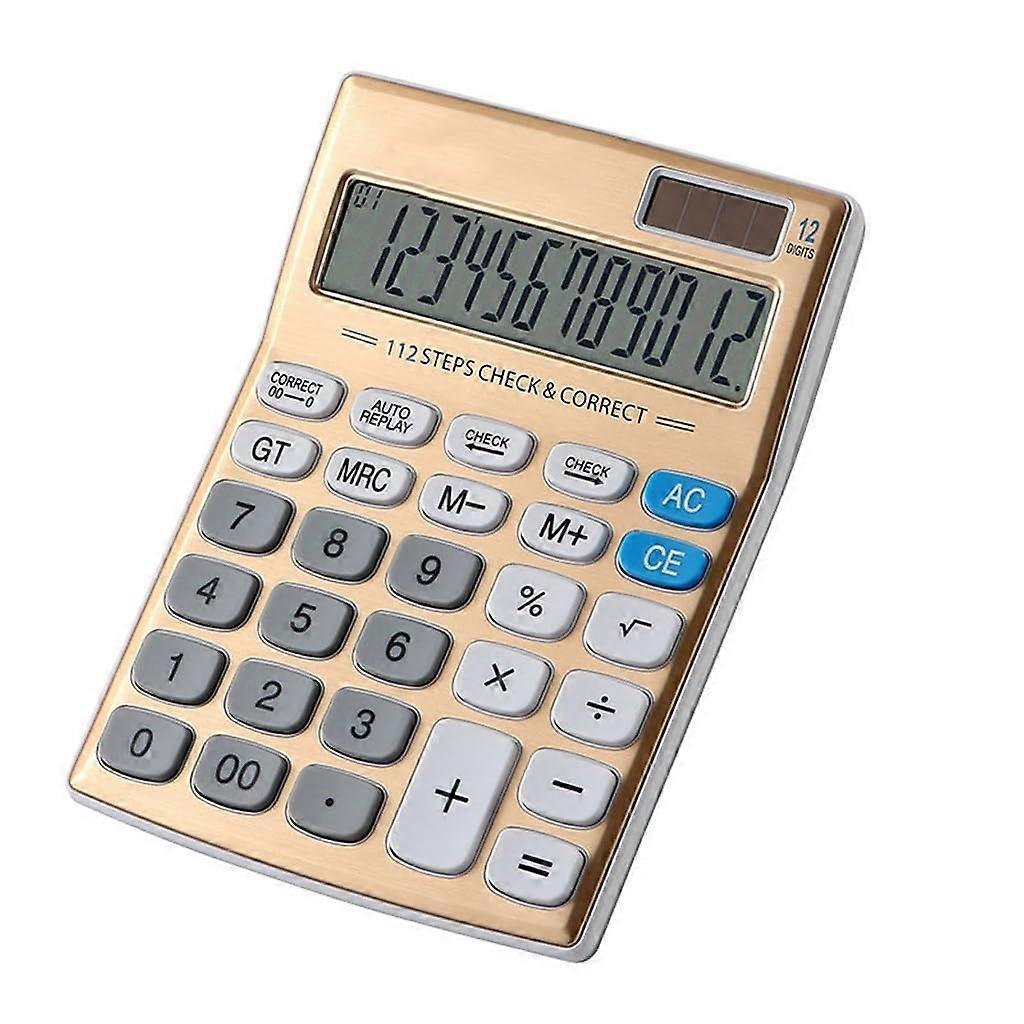 Solar Powered Office Desktop Calculator Compact Size for Students Home and Finance