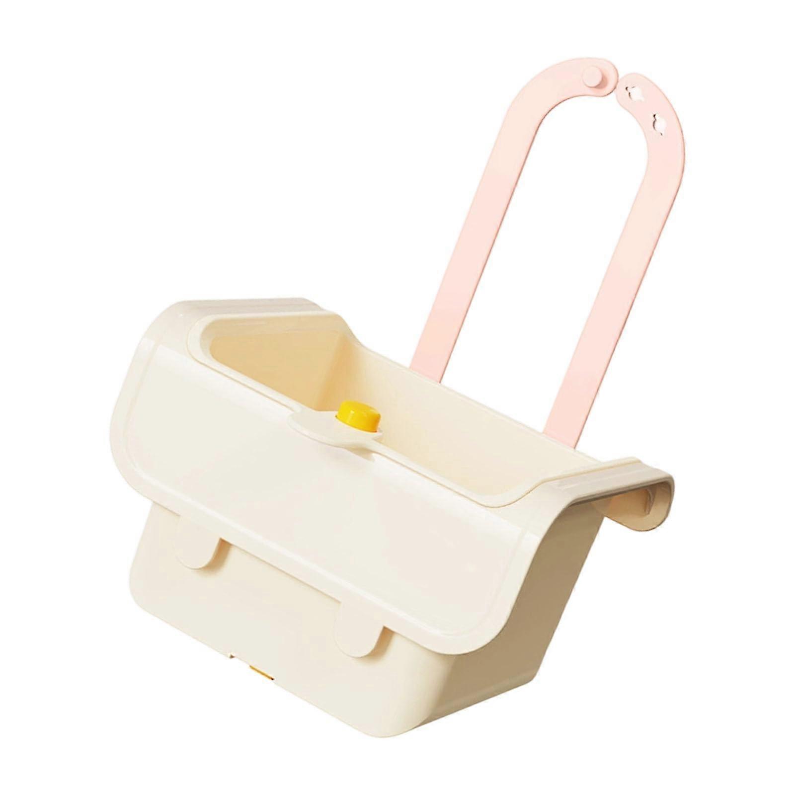 Faucet Mounted Sink Strainer with Touch Activated Auto Dump Space Saving Kitchen Drain Basket Milk White