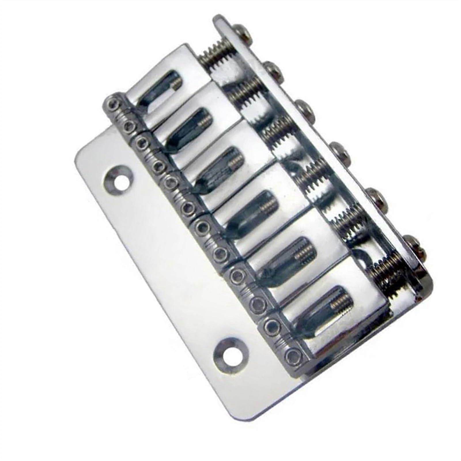 Electric Guitar Bridge Replacement 6 String Adjustable Saddle Chrome Hardtail Bridge for Stable Tone
