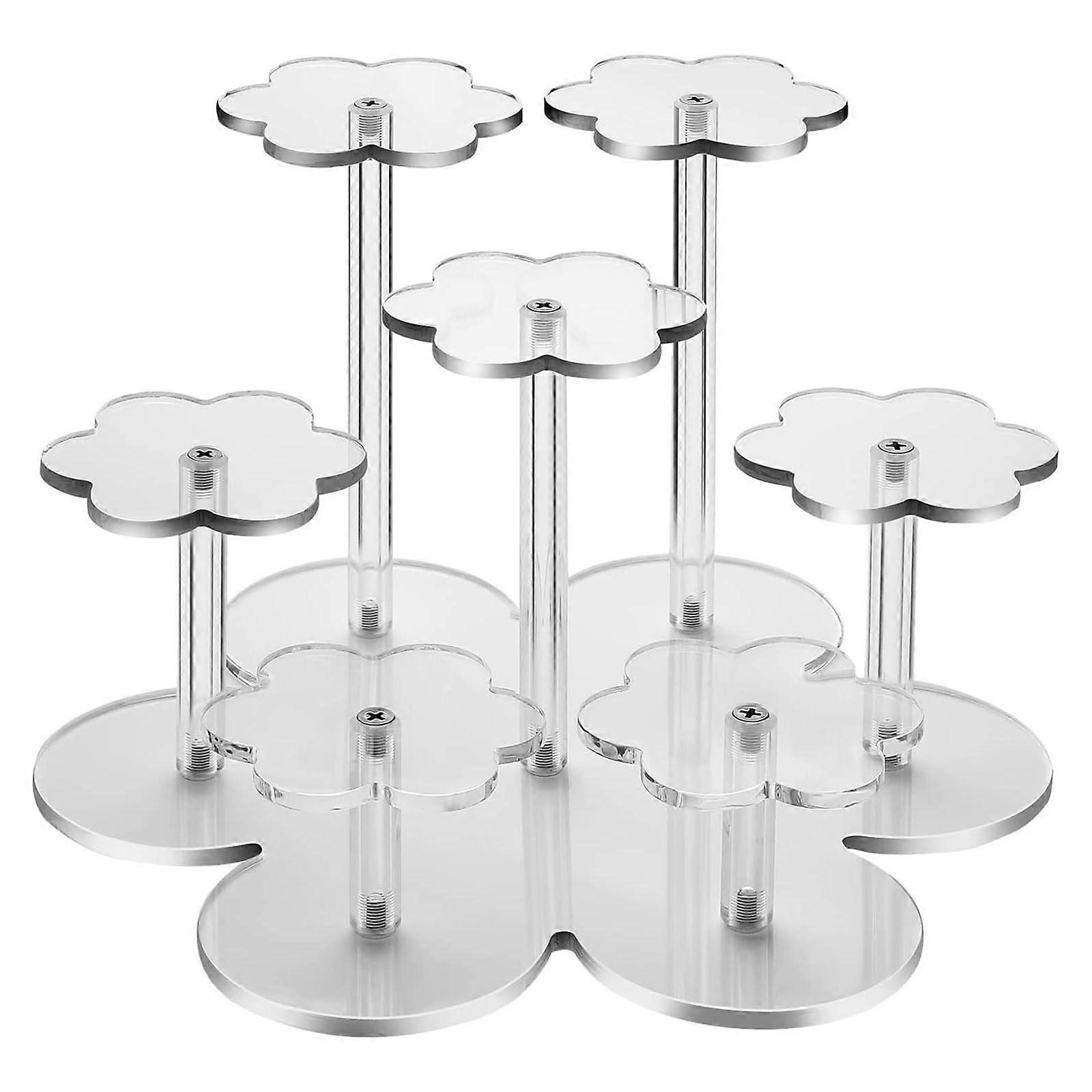 7 Tier Acrylic Cake Stand Clear Cupcake Display Holder  Transparency Dessert Stand