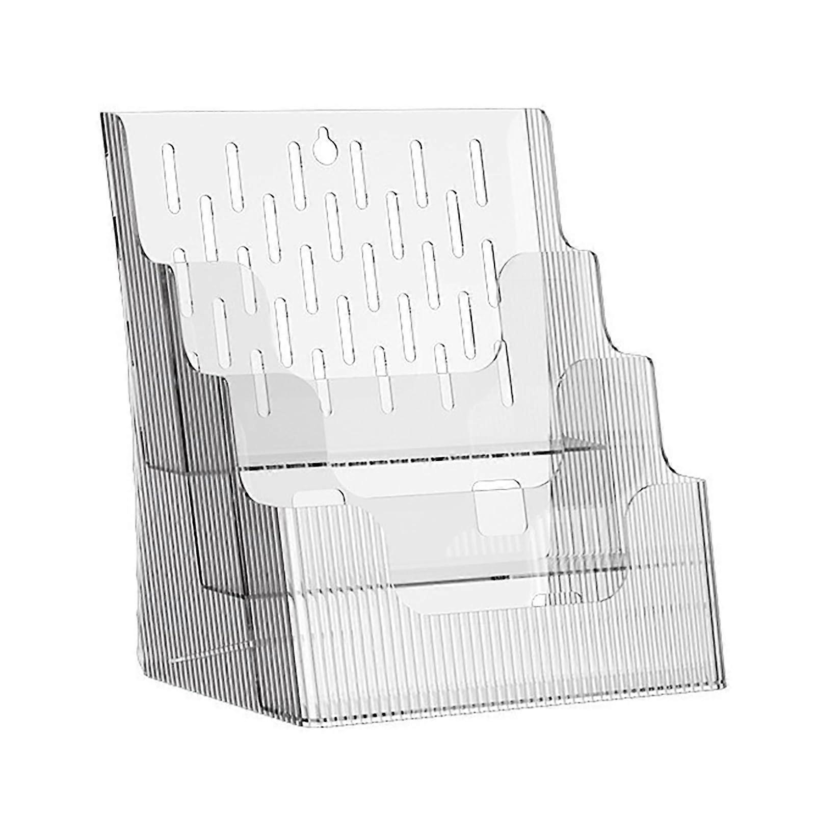 Transparent Multilayer Desk Organizer with File Holder for Office Document and Book Storage