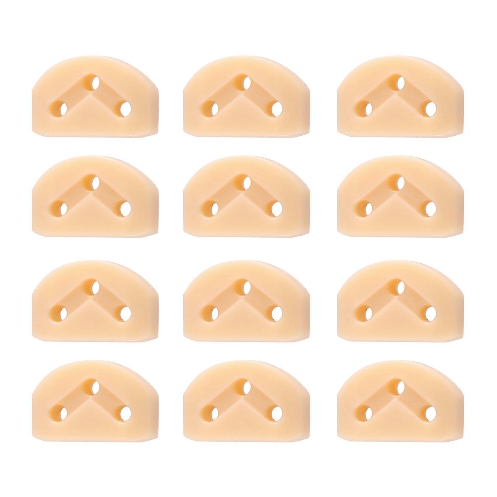 12Pcs Classical Guitar Rollers String Trees Retainer Guides Guitar String Locks Nut Block Clamp, Apricot