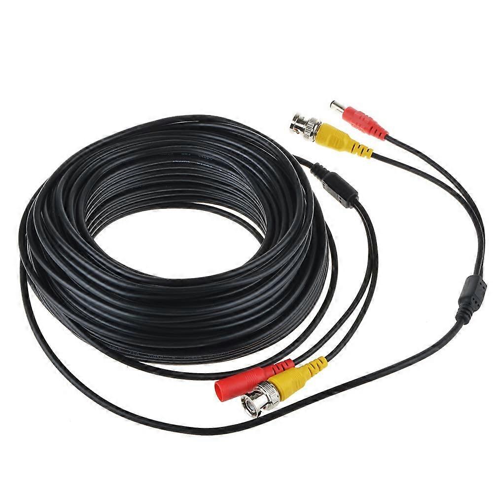 150ft Black BNC Video Power 2in1 Cable for CCTV Security Cameras with Secure Durable Design
