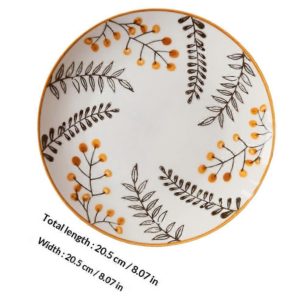 Creative Leaf Pattern Ceramic Dessert Tray for Home Use 1Pcs Orange