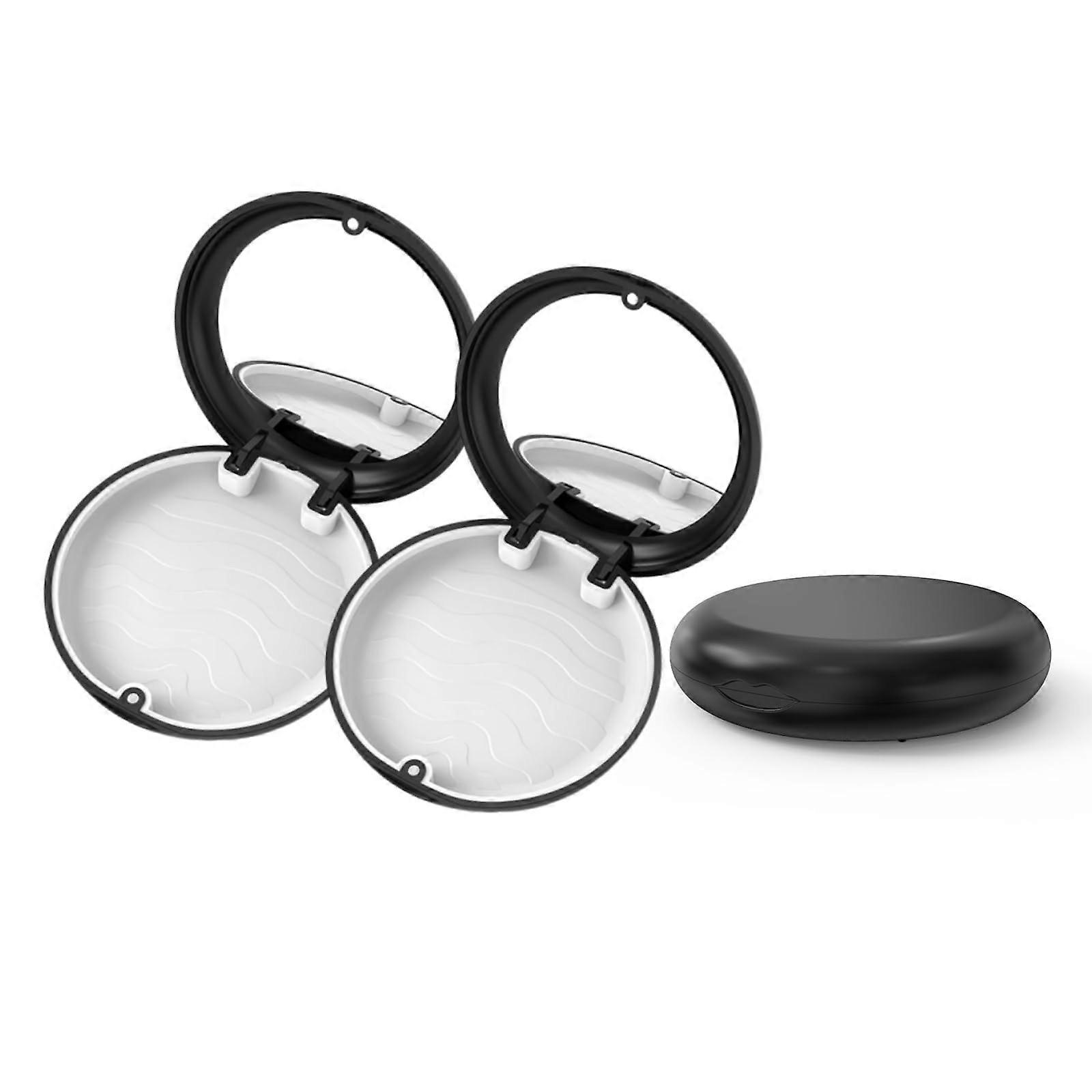 2 Pack Retainer Case with Mirror, Slim Mouth Guard Storage, Durable Solid Black TravelFriendly Design