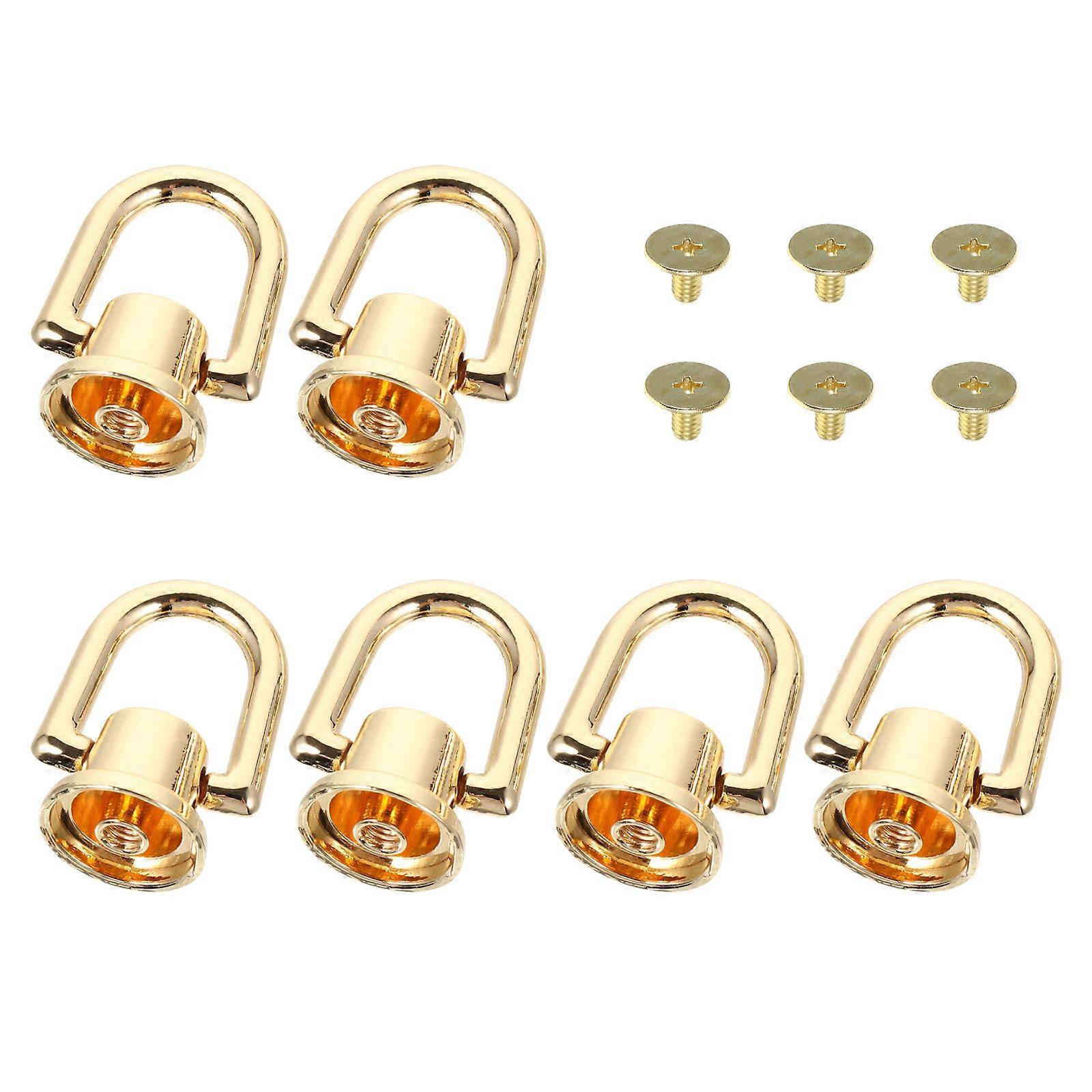 D Ring Buckle Golden Alloy Useful Accessory for Decor 6Pcs Set