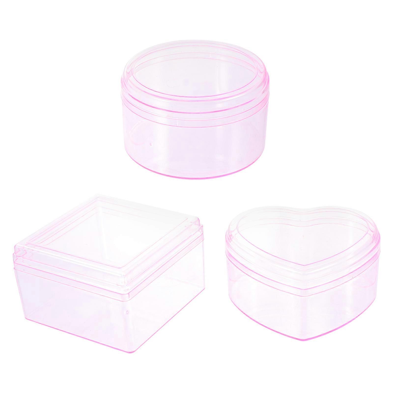 Pink Plastic Decorative Box for Storage Use 3Pcs Candy Chocolate Storage