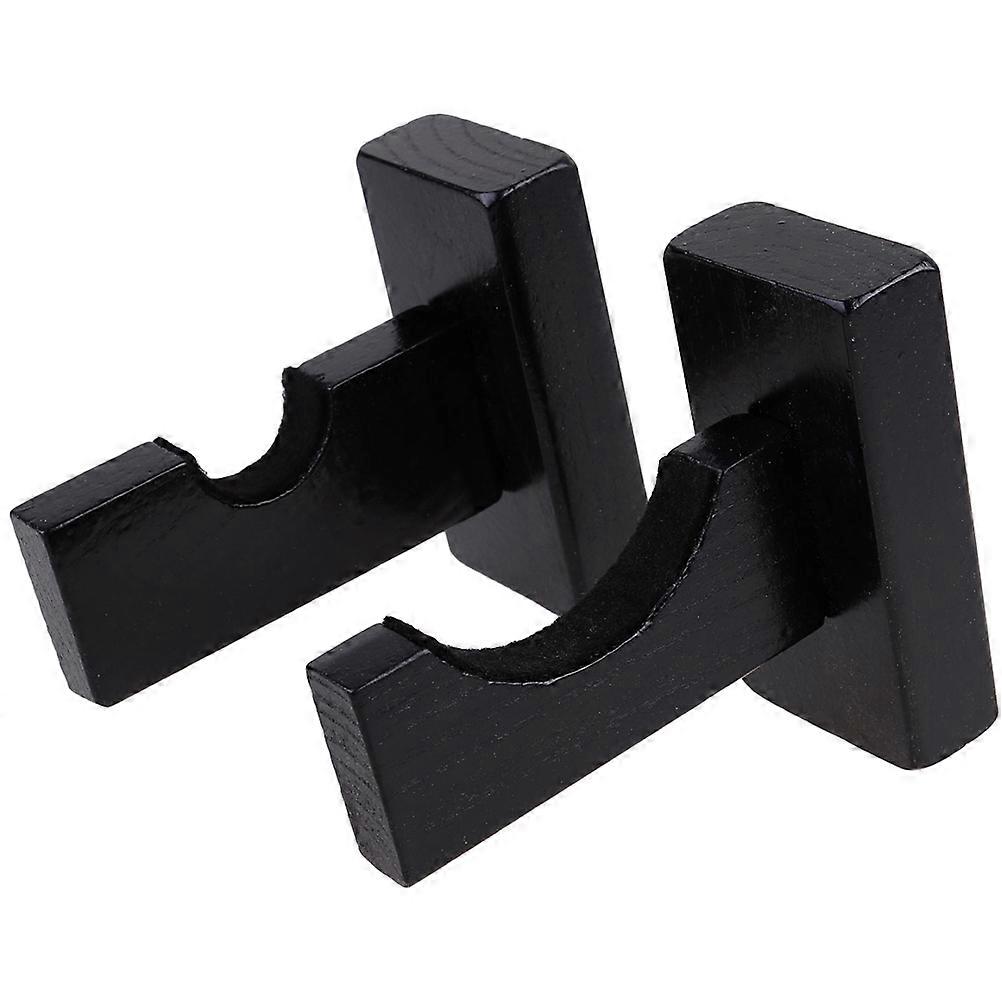 Sturdy Horizontal Baseball Bat Holder Bracket Rack Wood Material For Display Use In Black 2 Pair