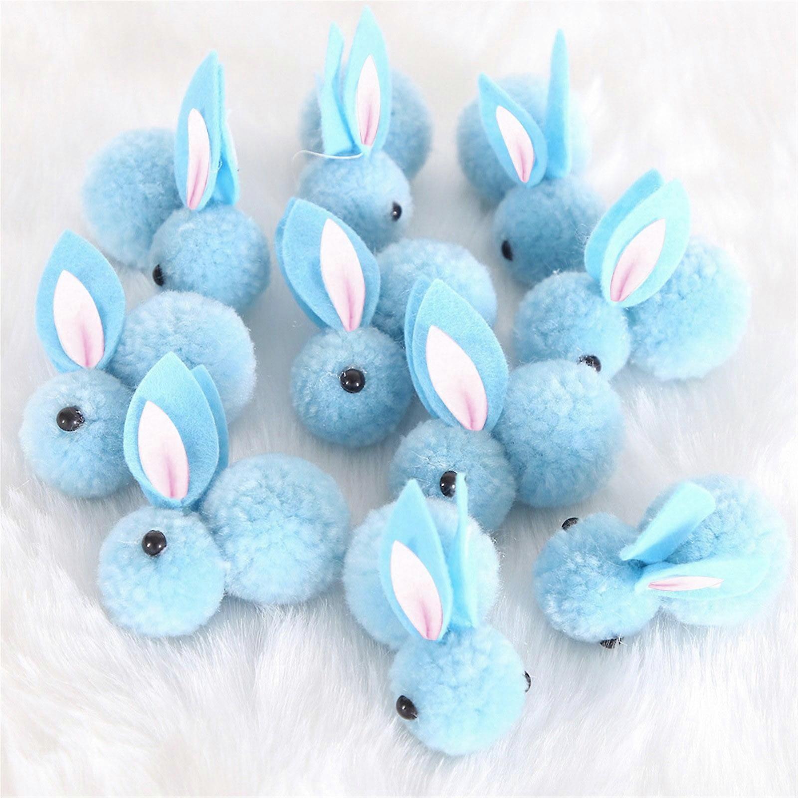 20 Pcs Mini Plush Easter Bunnies, Soft Tiny Stuffed Animals for Easter Basket Stuffers & DIY Gifts (Blue)