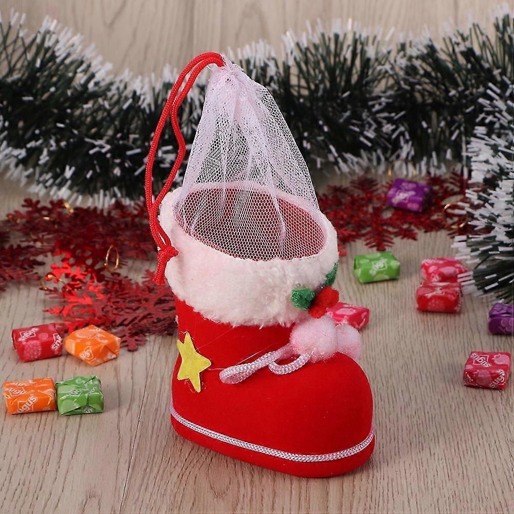 2Pcs Small Boxes for Sweets Red Flocking Holiday Goodie Boxes