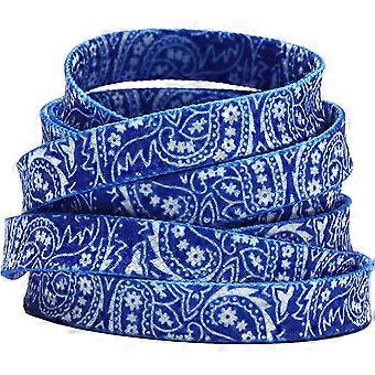 Cadarço, 47" Cadarços Planos Paisley, Cadarços Coloridos para Tênis Atlético Esporte/Corrida Adultos, Crianças Paisley Azul 2 Pares