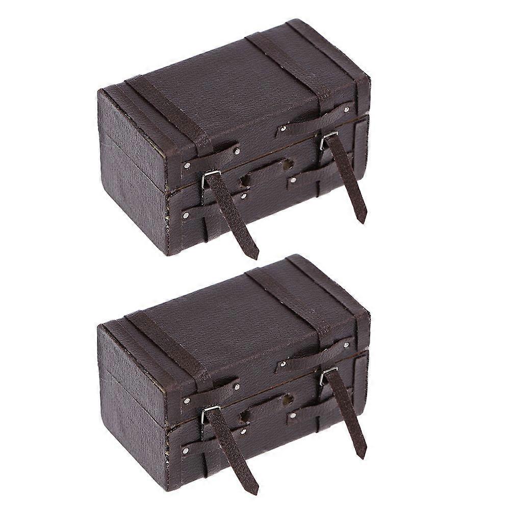 Mini House Model Accessories for Decorating 2Pcs Mini Suitcase