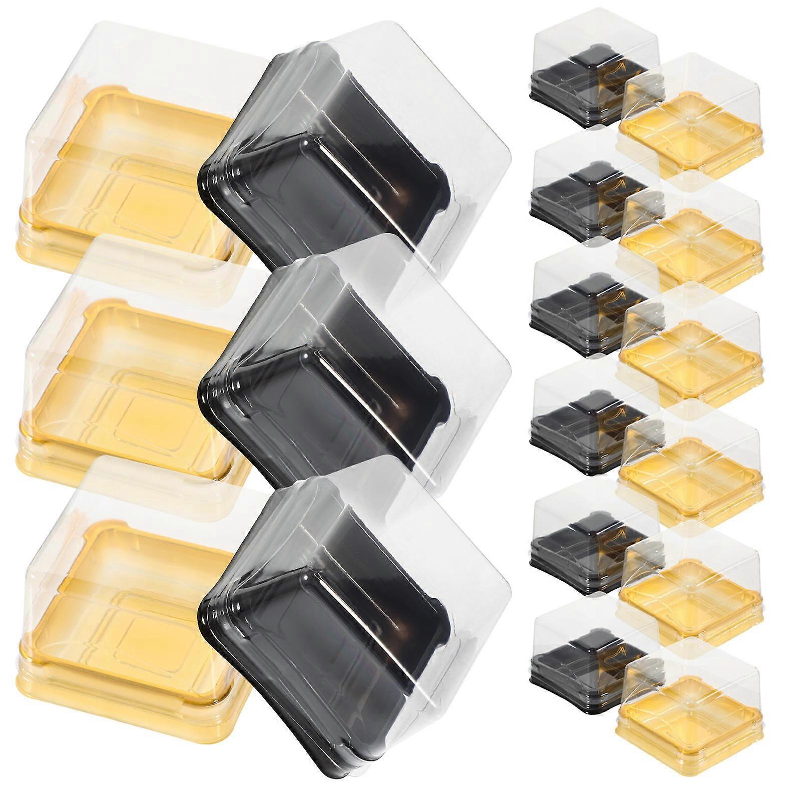 Square Moon Cake Cases for Convenient Packaging Boxes 100Pcs Black Pet