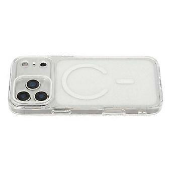 Capa magnética transparente com glitter para iPhone 17 Pro, em PC e TPU.
