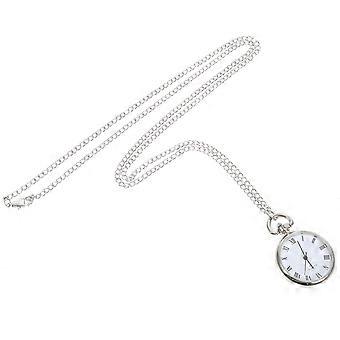 Silberne Taschenuhr-Halskette zur Dekoration, 1 Stück, Legierung