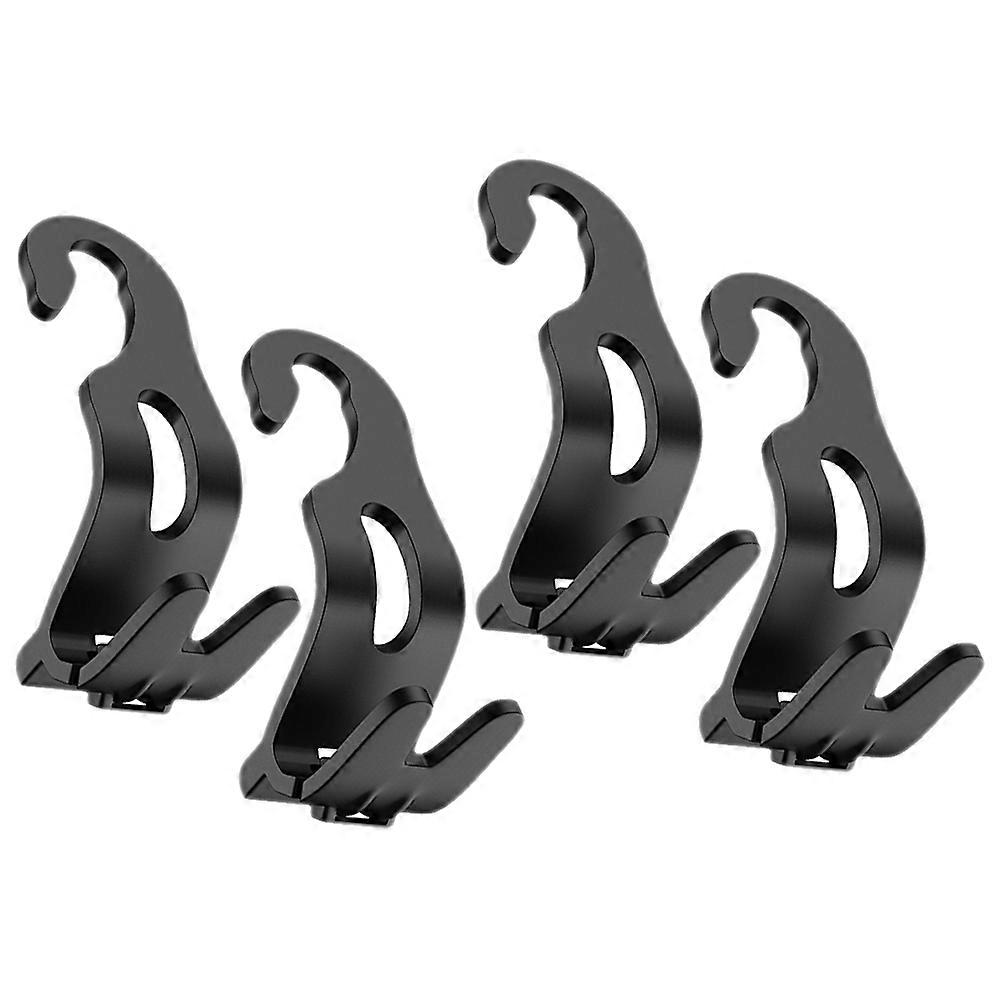 Car Seat Headrest Hook Practical Storage Solution 4Pcs Black ABS