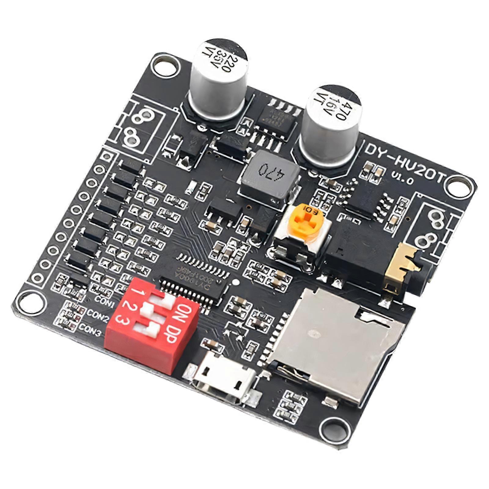 20W Digital Voice Playback Module With Serials Communication Interfaces Multiple Decoding Format for Broadcast Device Multicolor
