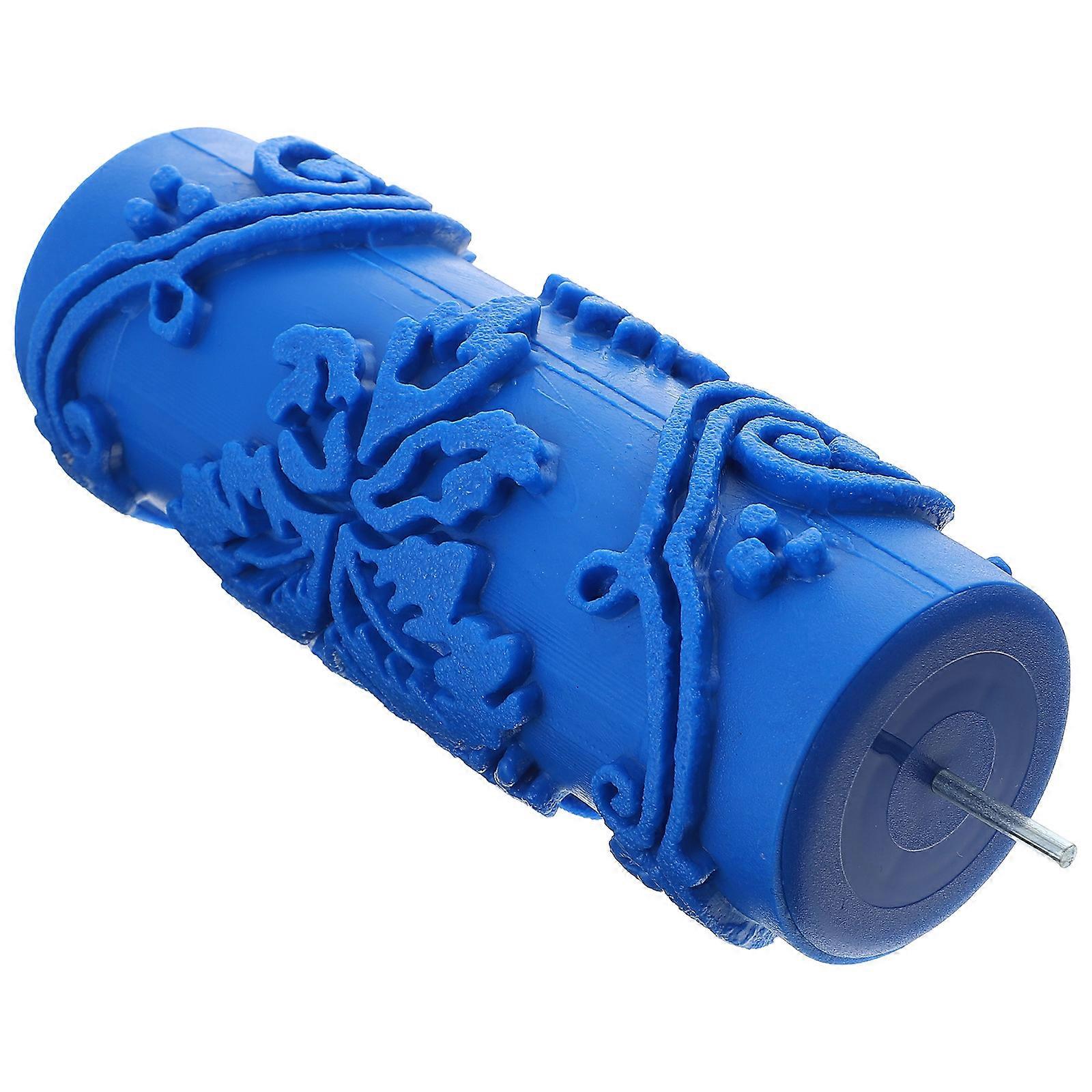 Paint Roller Wall Decoration Flower Pattern for 2Pcs Blue DIY Rollers